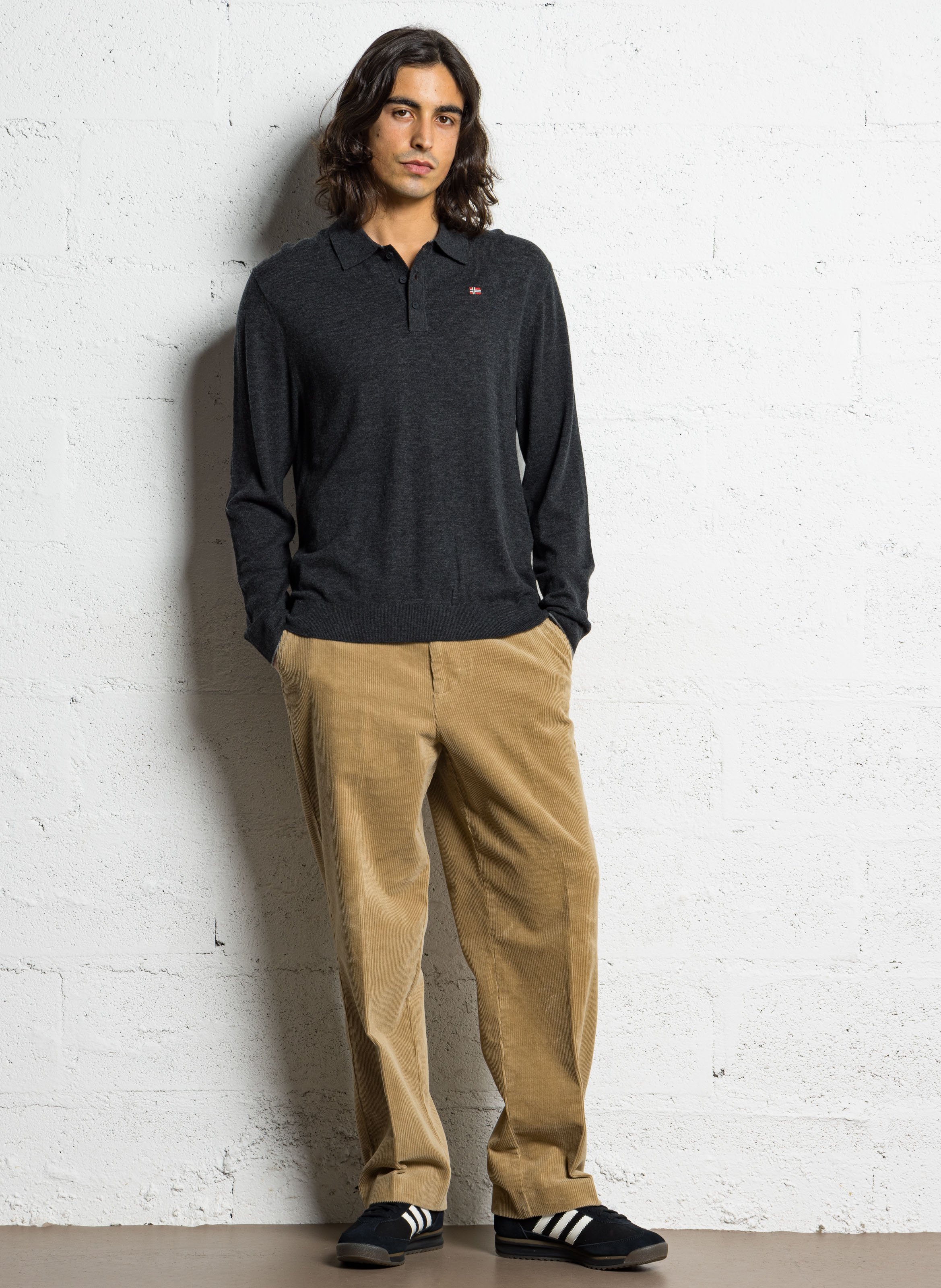 Polo manches longues en laine NAPAPIJRI Gris