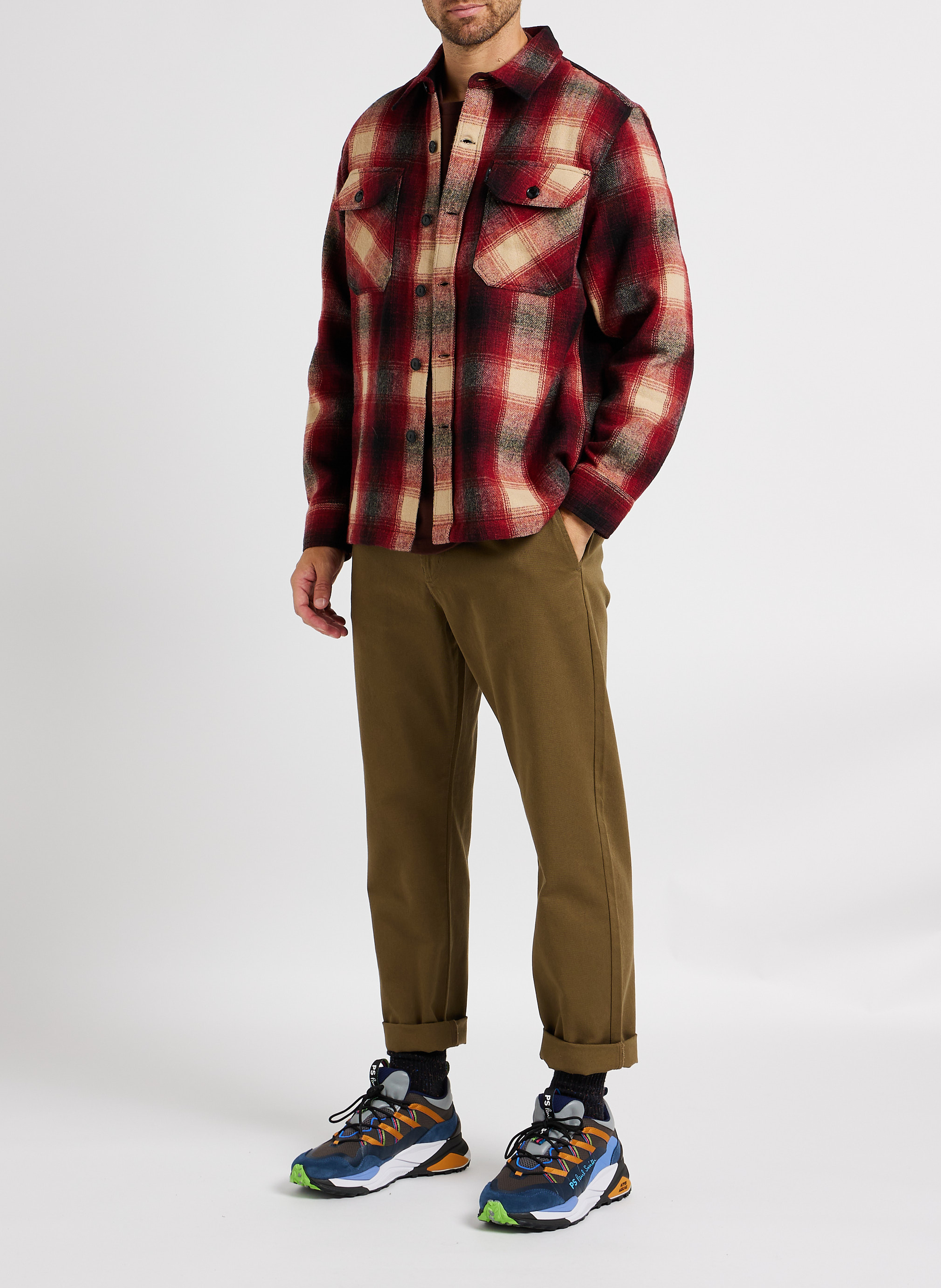 Hemdjacke mit Karomuster SCHOTT Rot