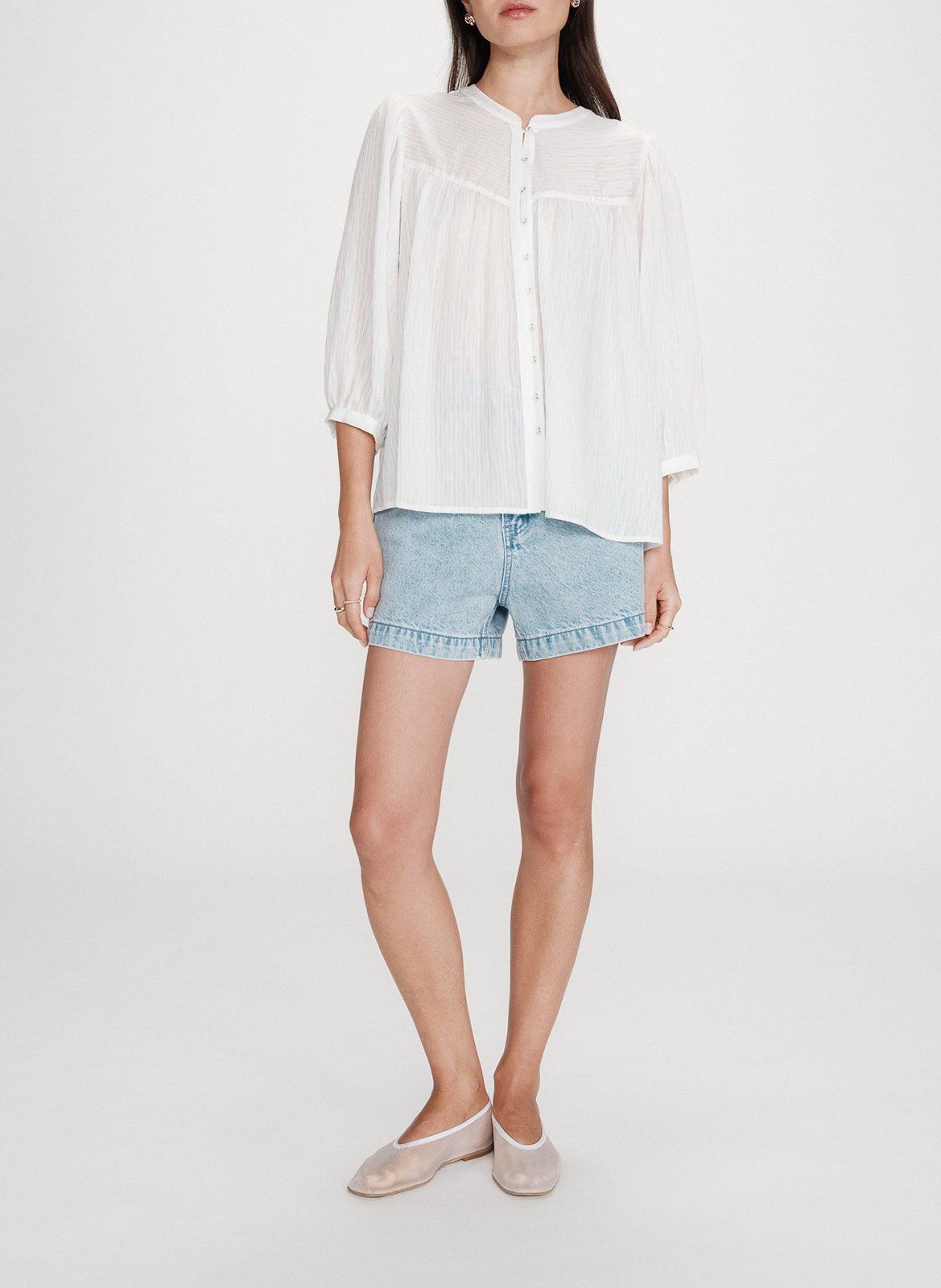 Blouse with round collar GRACE ET MILA Beige