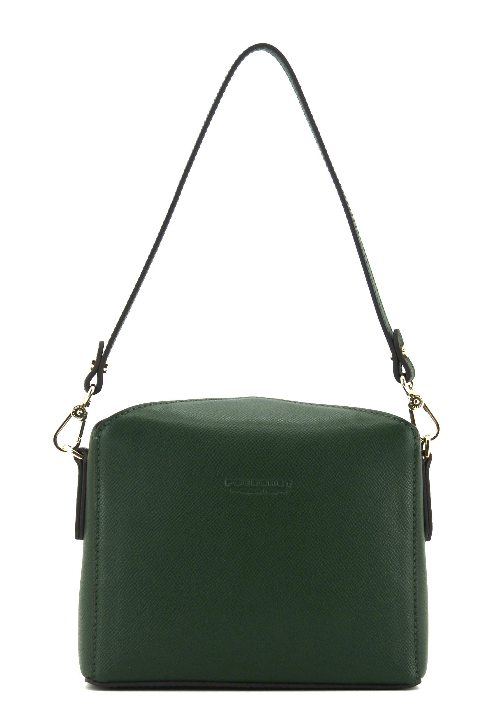 Crossbody bag in cow leather POURCHET Green