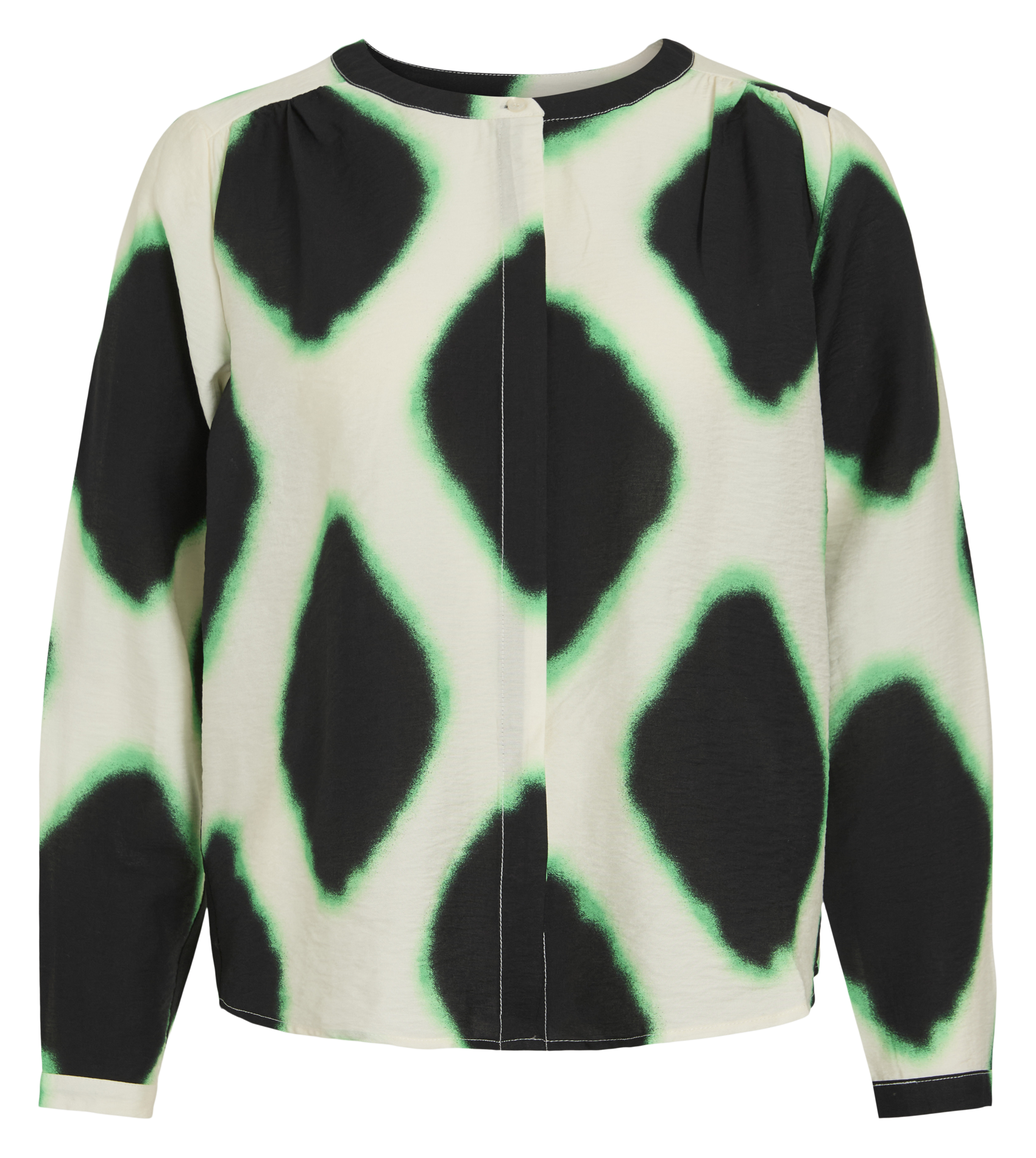 Chemisier fluide col rond imprimé VILA Beige