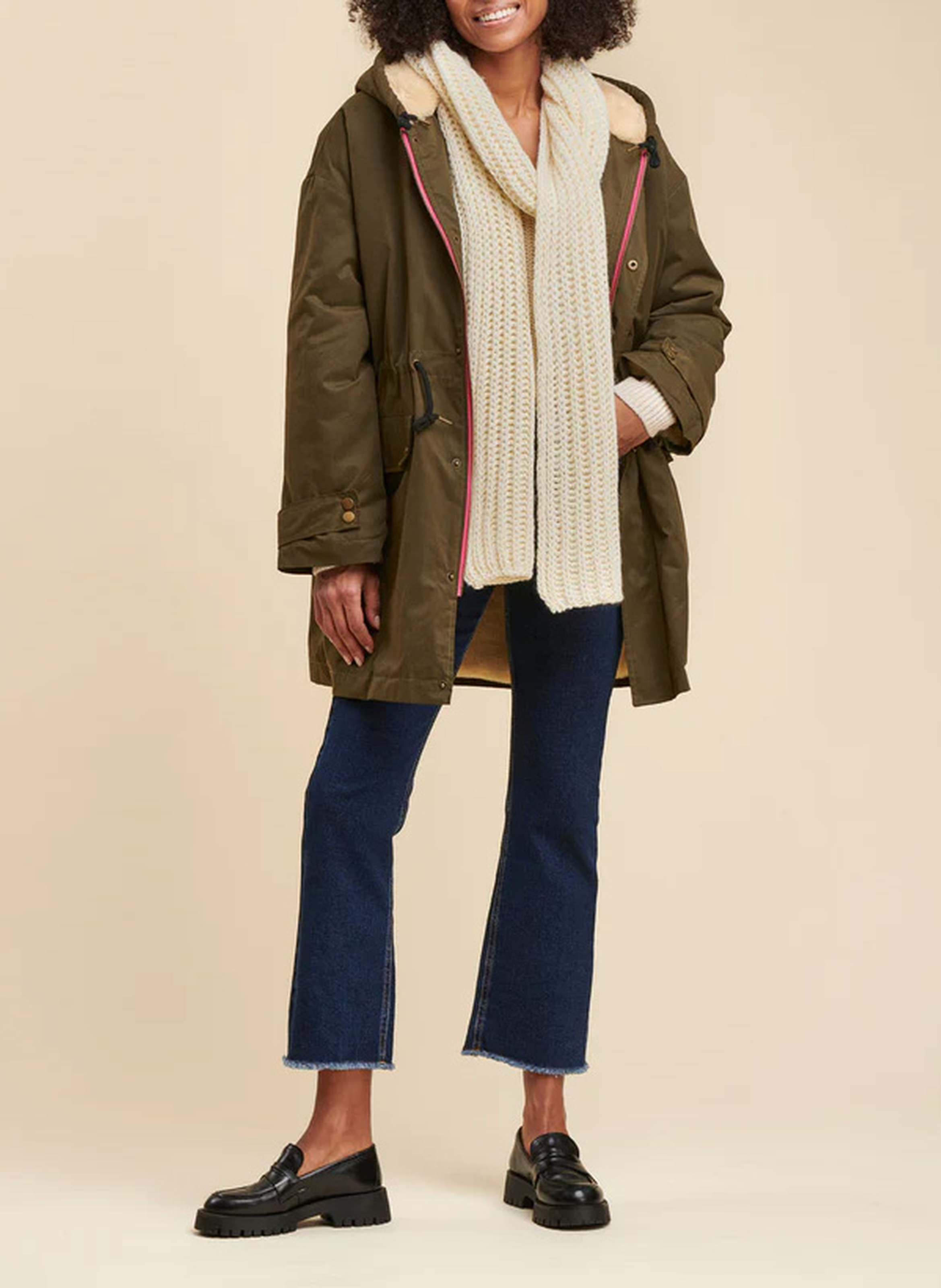 Parka à capuche en coton mélangé  LA FEE MARABOUTEE Vert