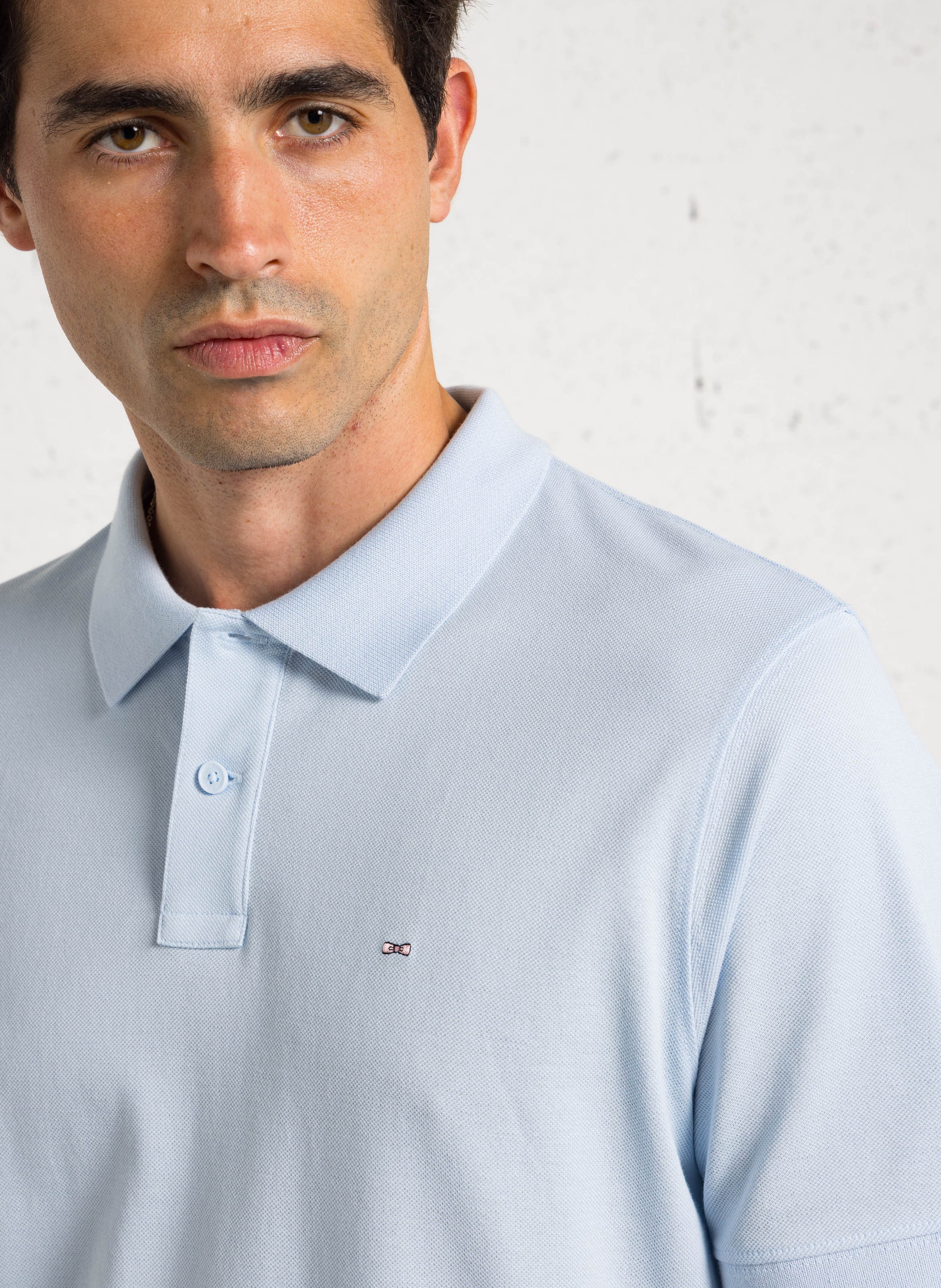 Straight cotton polo shirt EDEN PARK Blue