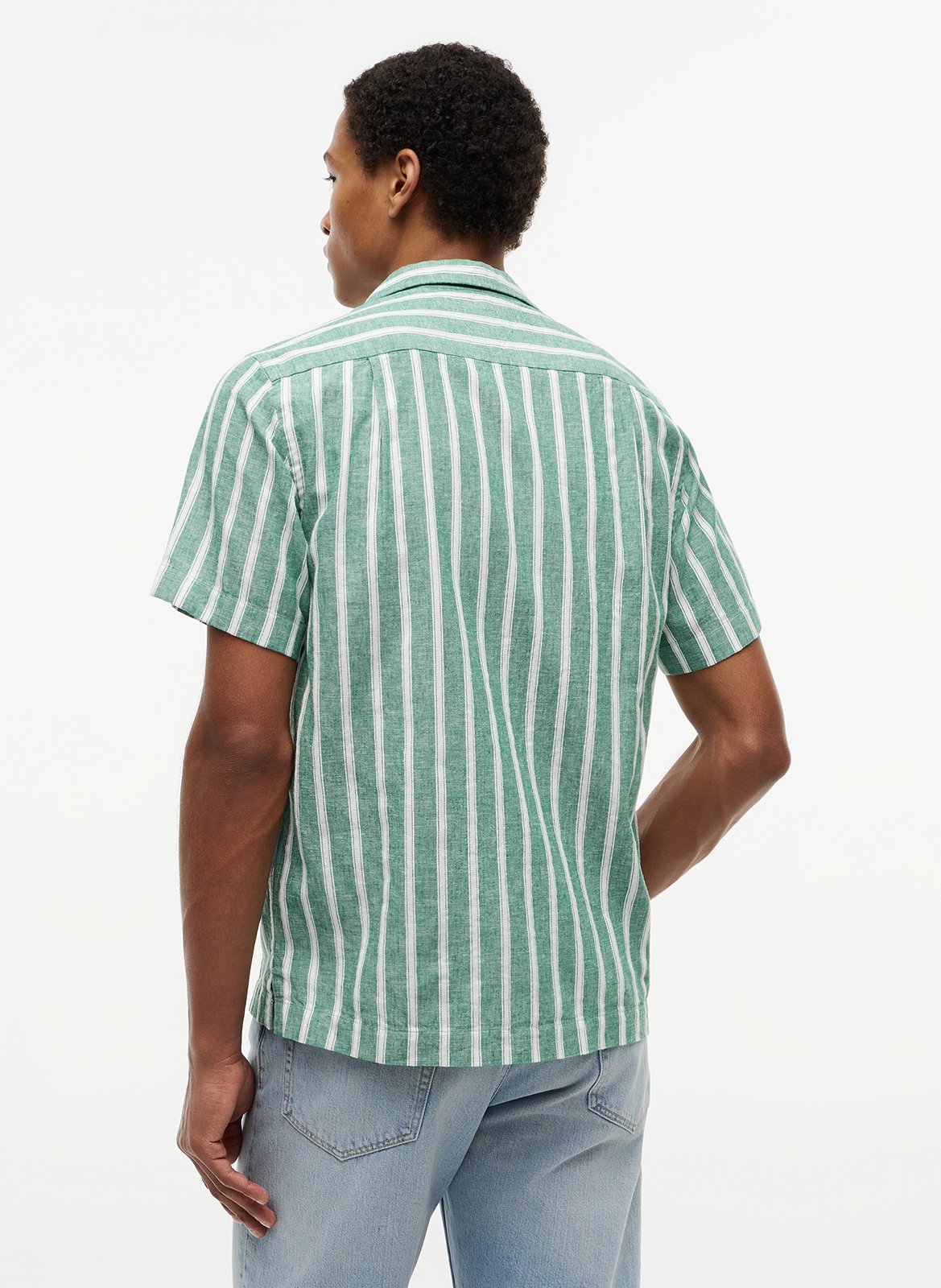 Chemise droite manches courtes rayée TOMMY HILFIGER Vert