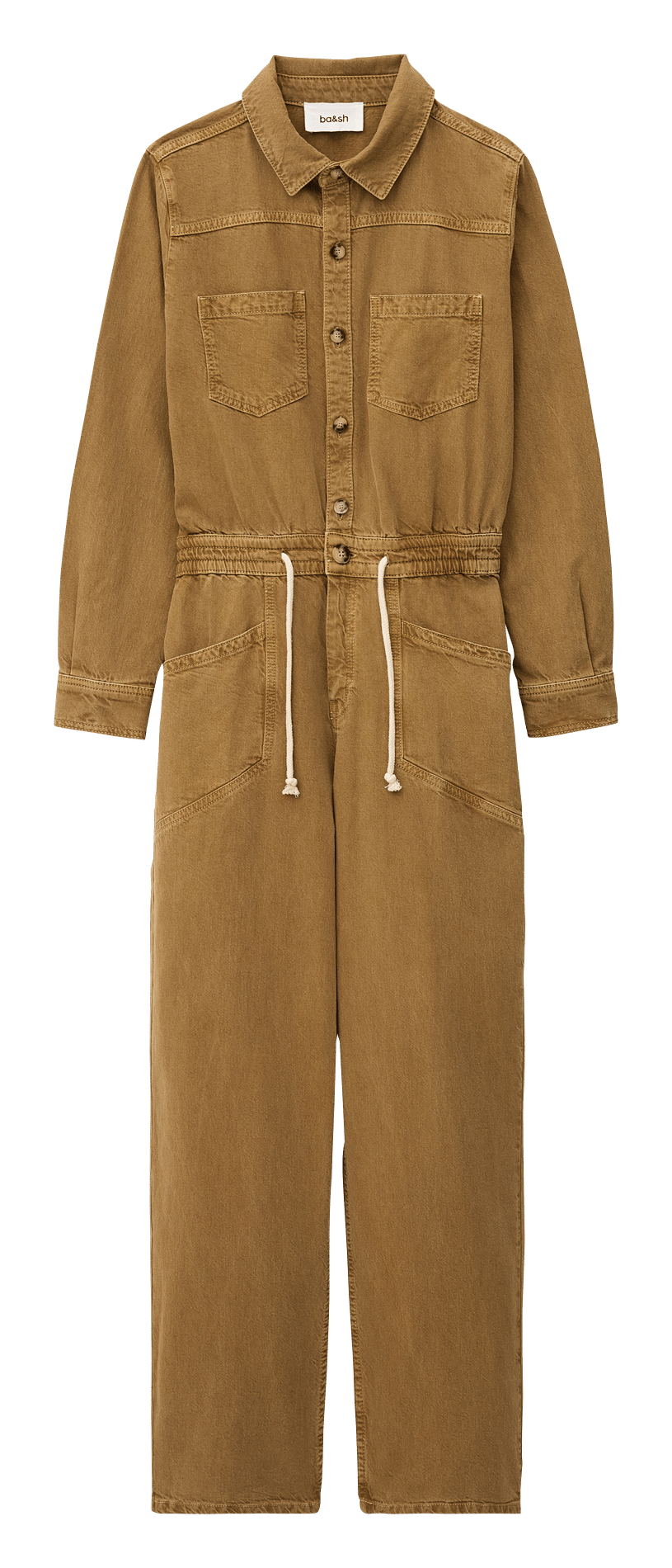 Rechte jumpsuit | katoenblend BA&SH Bruin