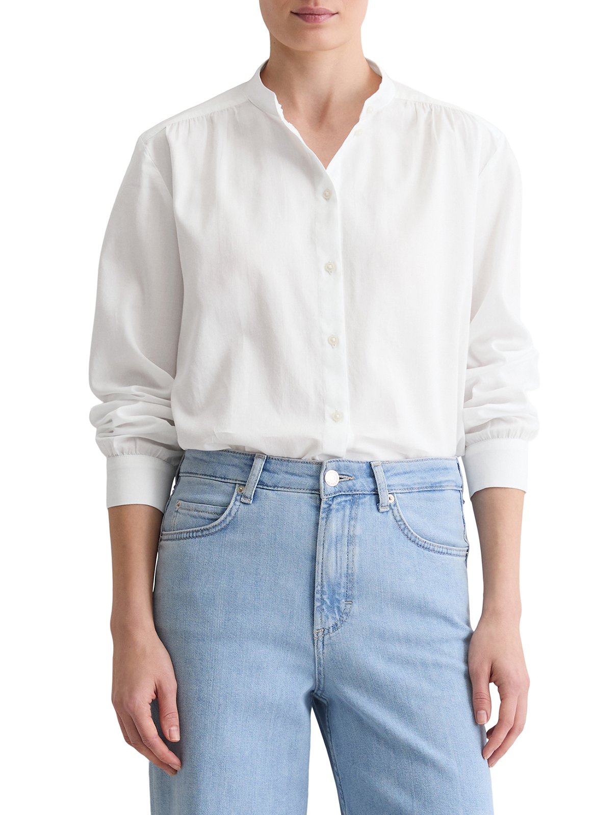 Chemise col mao en coton MARC O'POLO Blanc