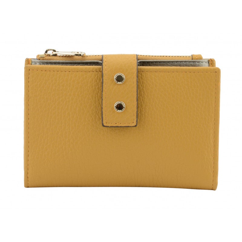 Grained calfskin wallet POURCHET Yellow