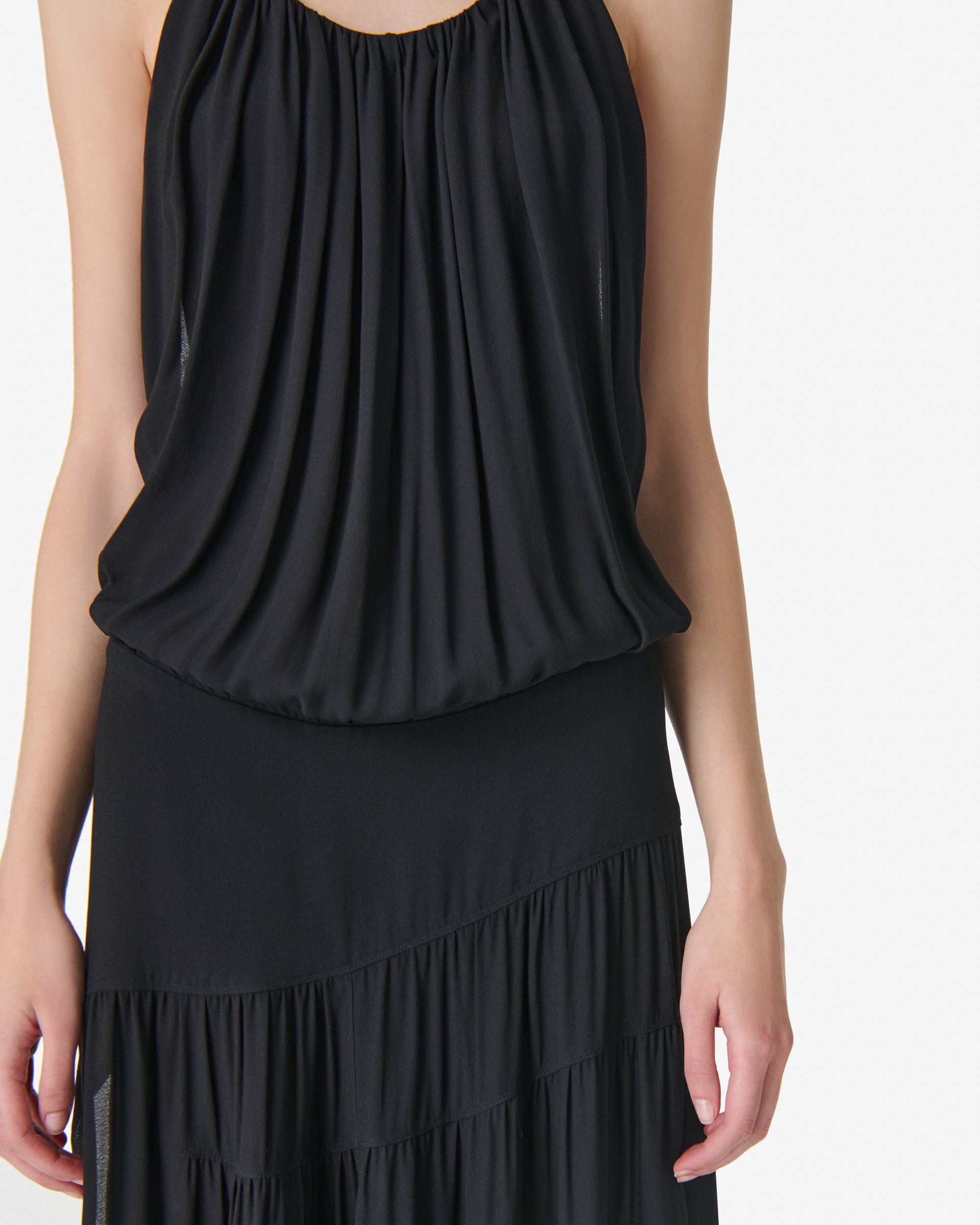 Ruimvallende, lange jurk IRO Zwart