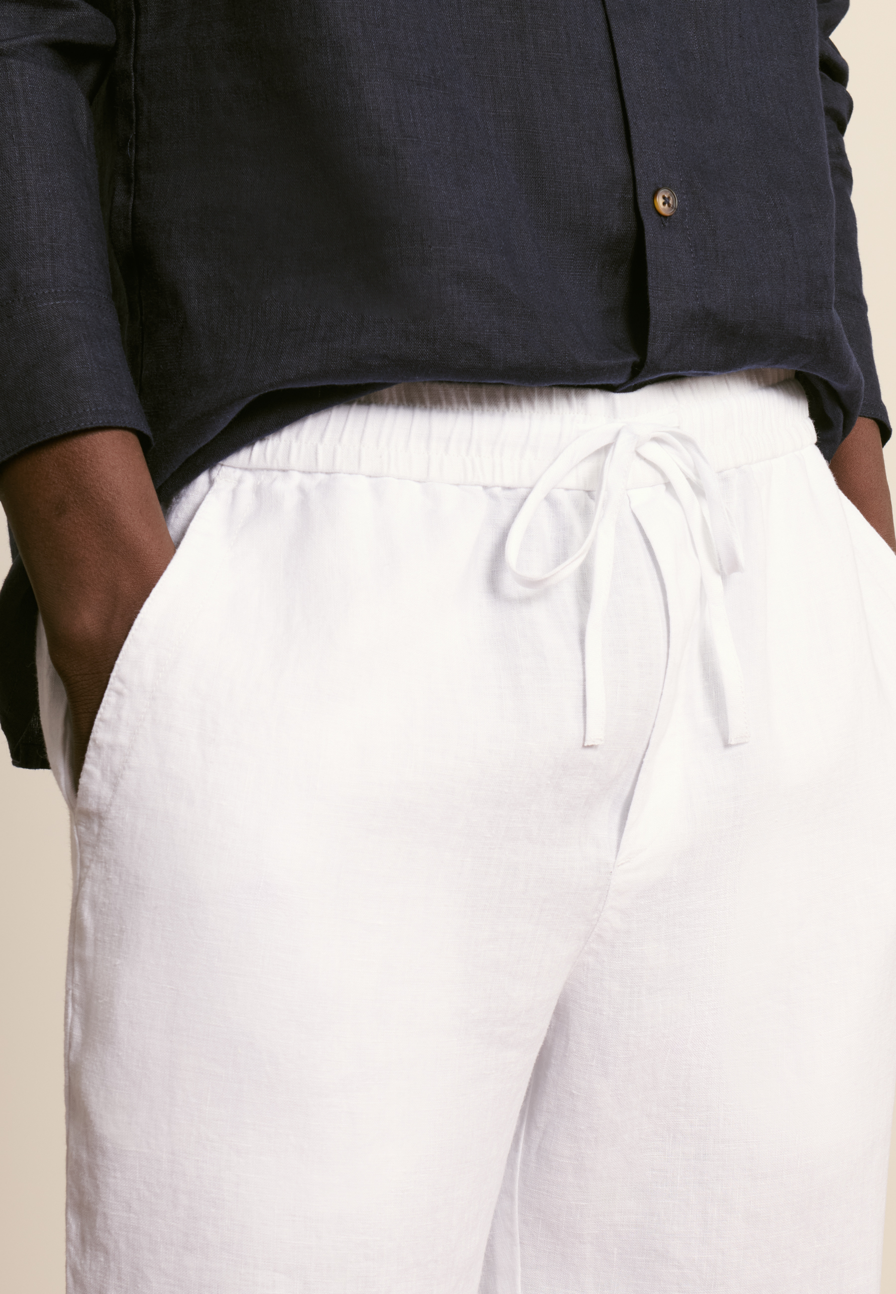 Pantalon en lin MAISON MONTAGUT Blanc