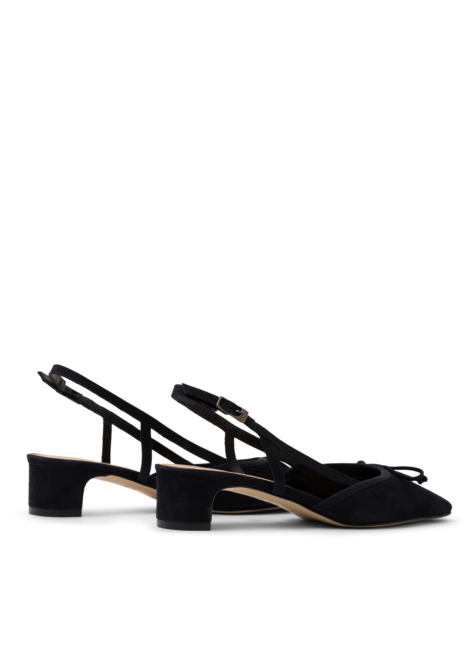 Slingback en cuir velours marine PARALLELE PARIS Bleu