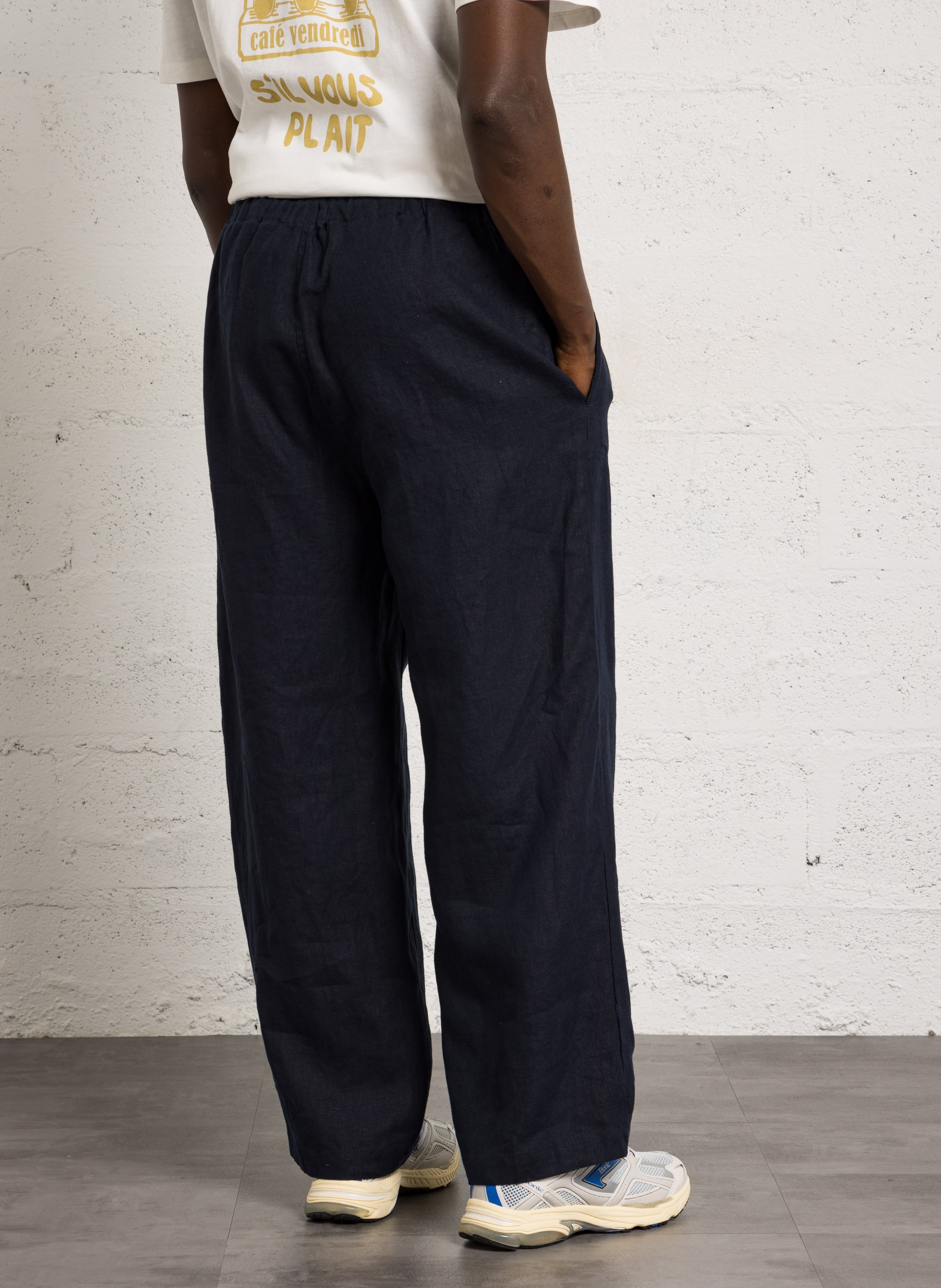 Rechte linnen pantalon CASUAL FRIDAY Blauw