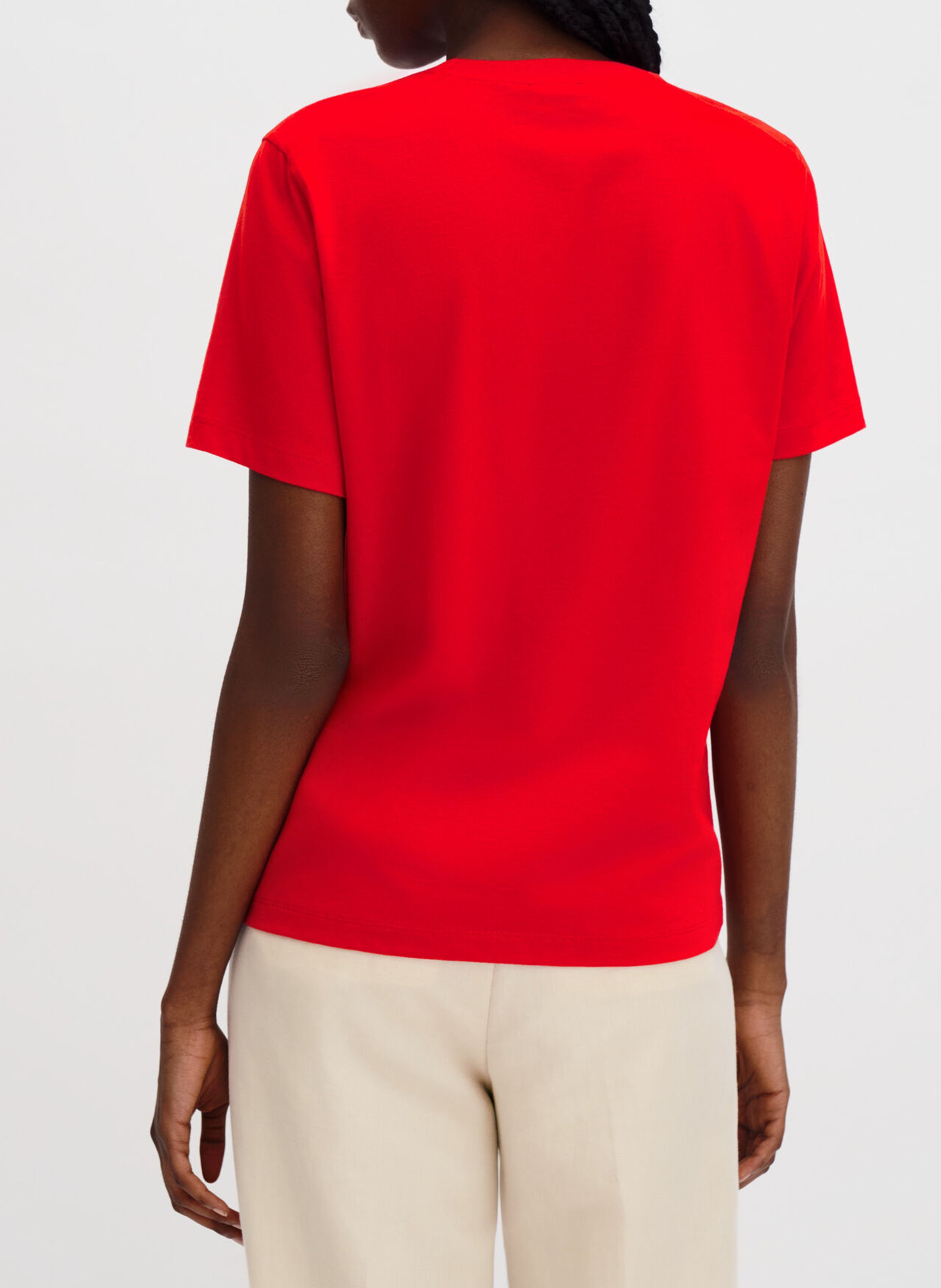 T-shirt met korte mouwen in effen kleur FILIPPA K Rood