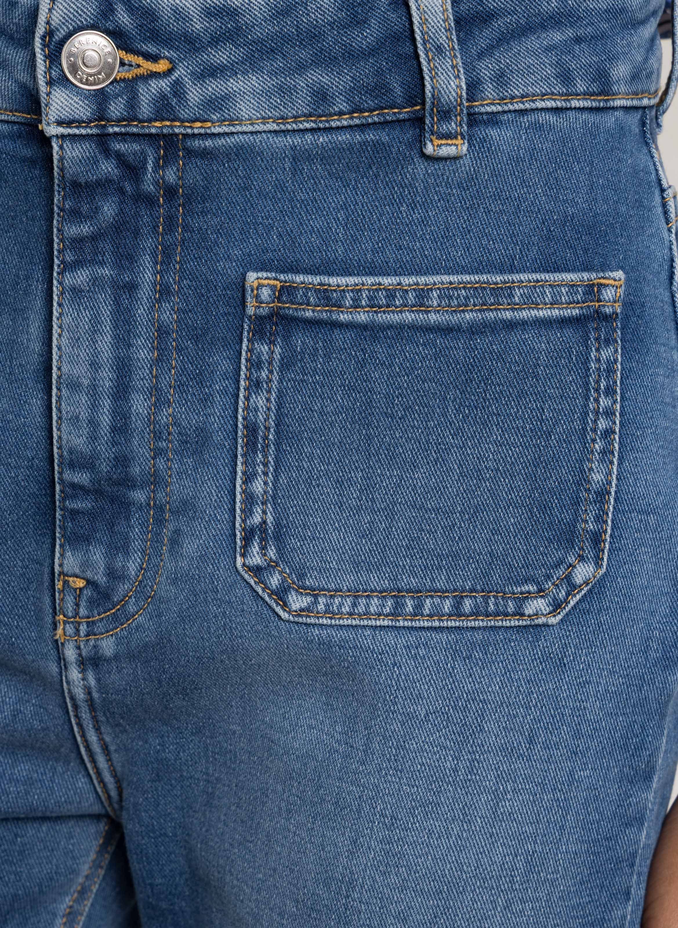 Flared cotton-blend jeans BERENICE Blue
