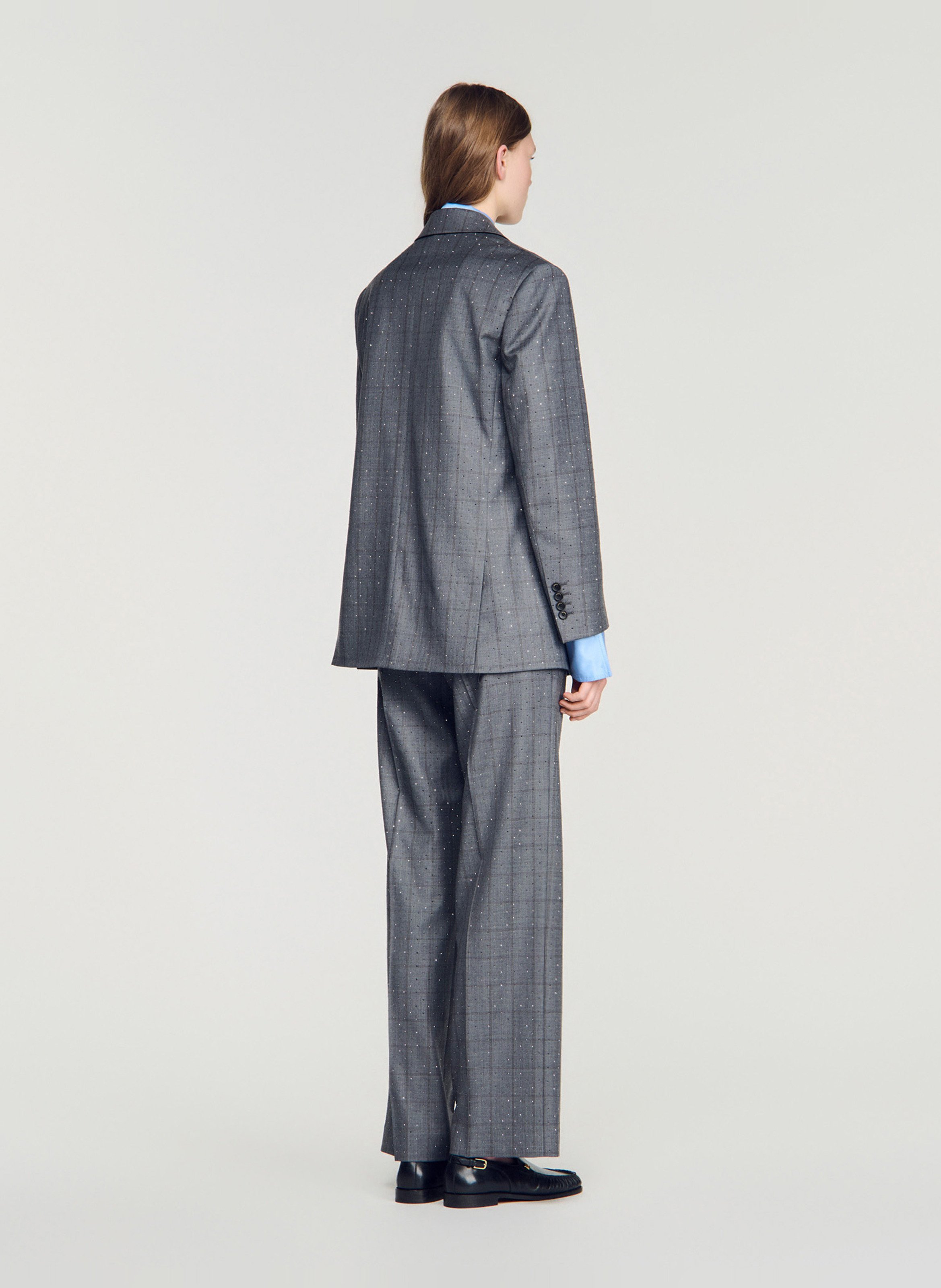 Oversized wollen blazer SANDRO Grijs
