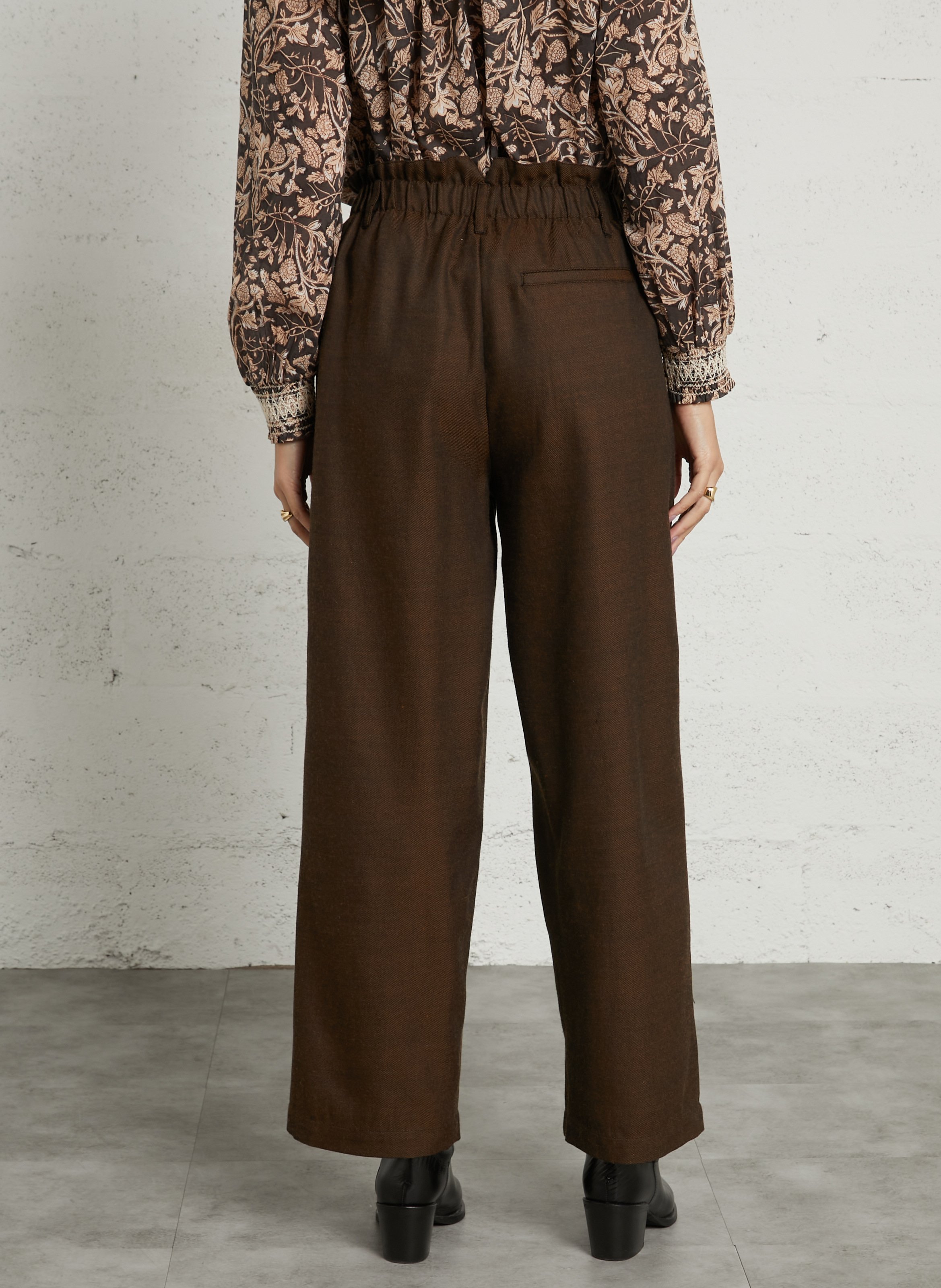 High-waisted wide-leg pants LOUISE MISHA Brown