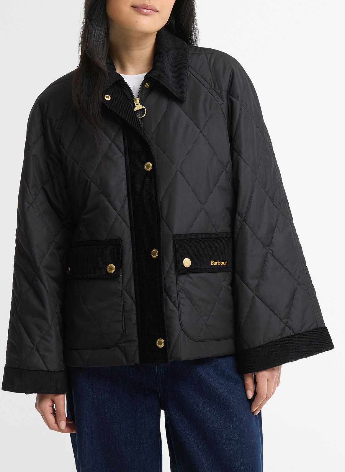 Quilted jacket with classic collar BARBOUR Black