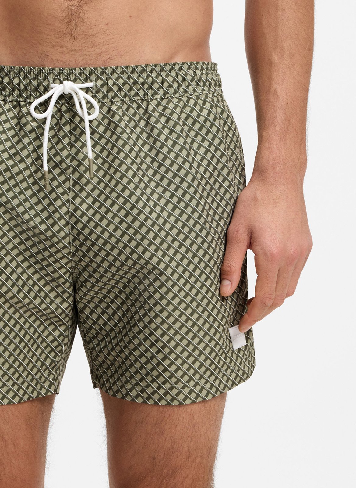 Graphic swim shorts BOSS Khaki