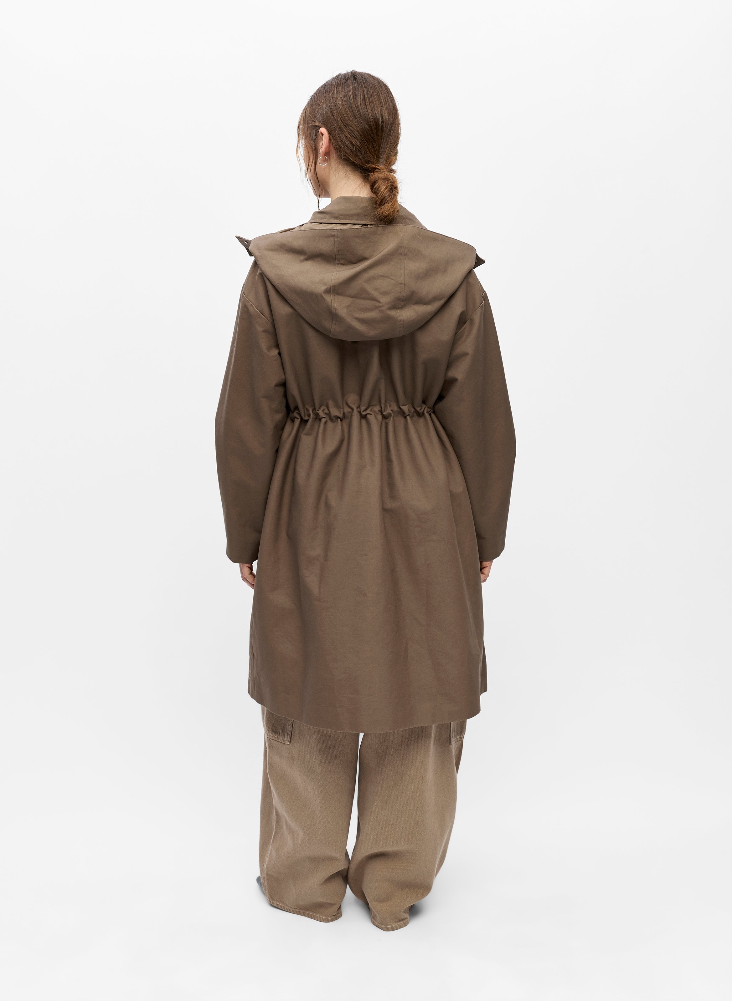 Manteau cintré en coton OBJECT Marron