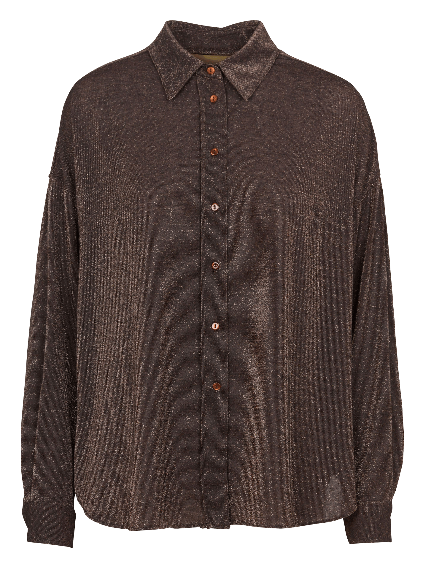 Weite Bluse mit klassischem Kragen MOMONI Pflaume