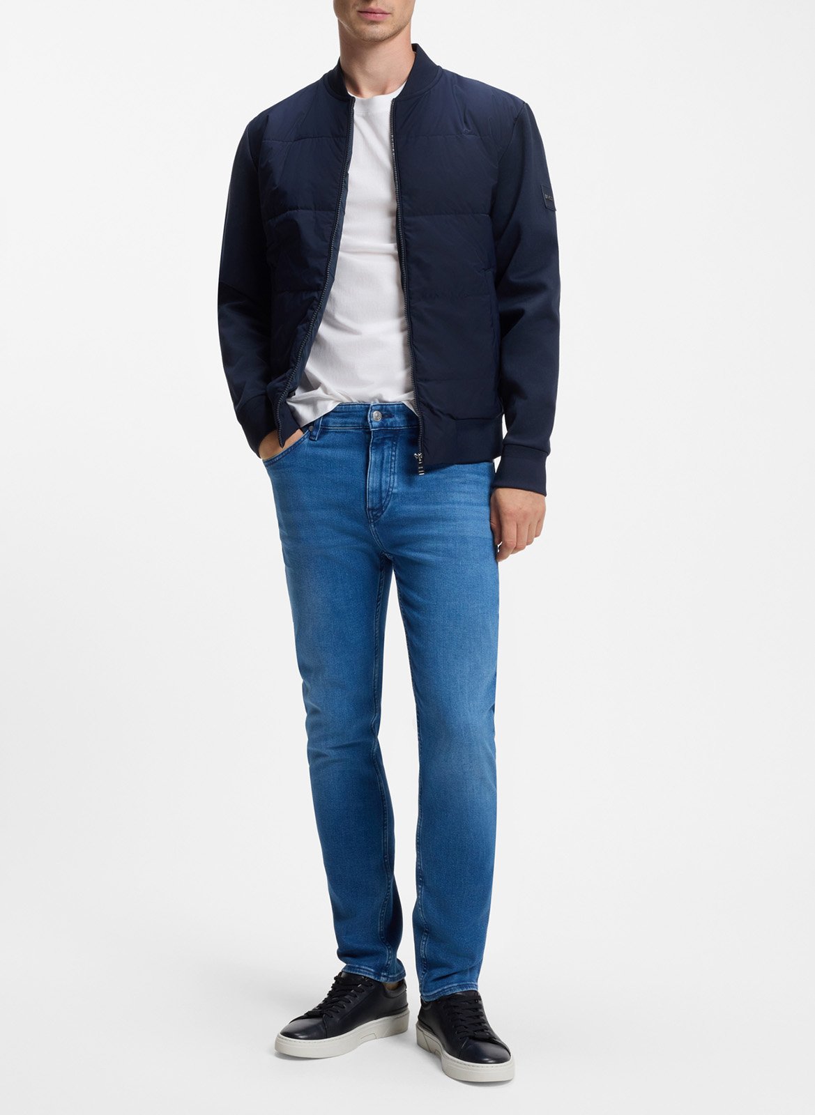 Tee-shirt col rond en coton BOSS Blanc