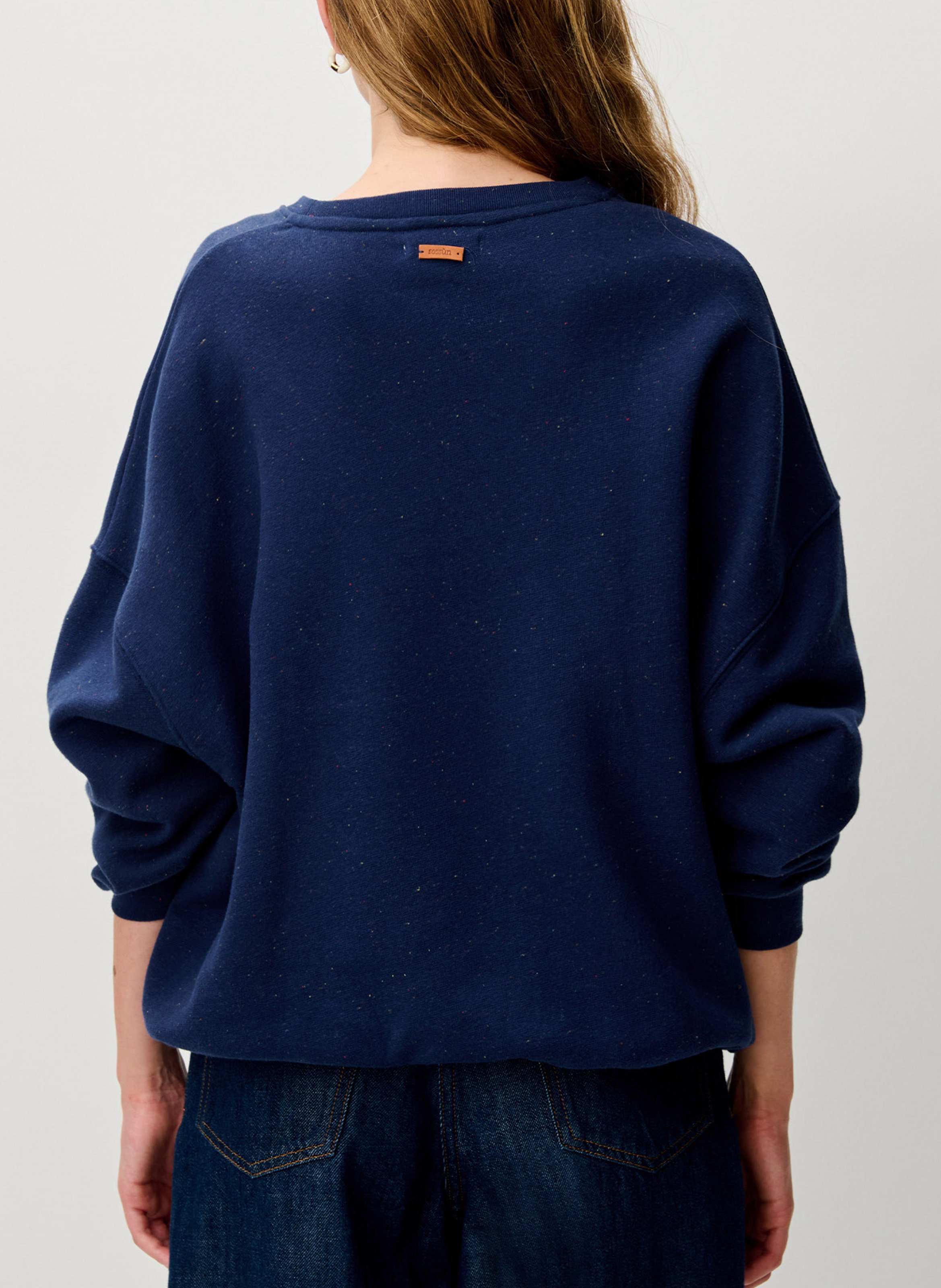 Sweat col rond oversize en coton mélangé SESSUN Bleu