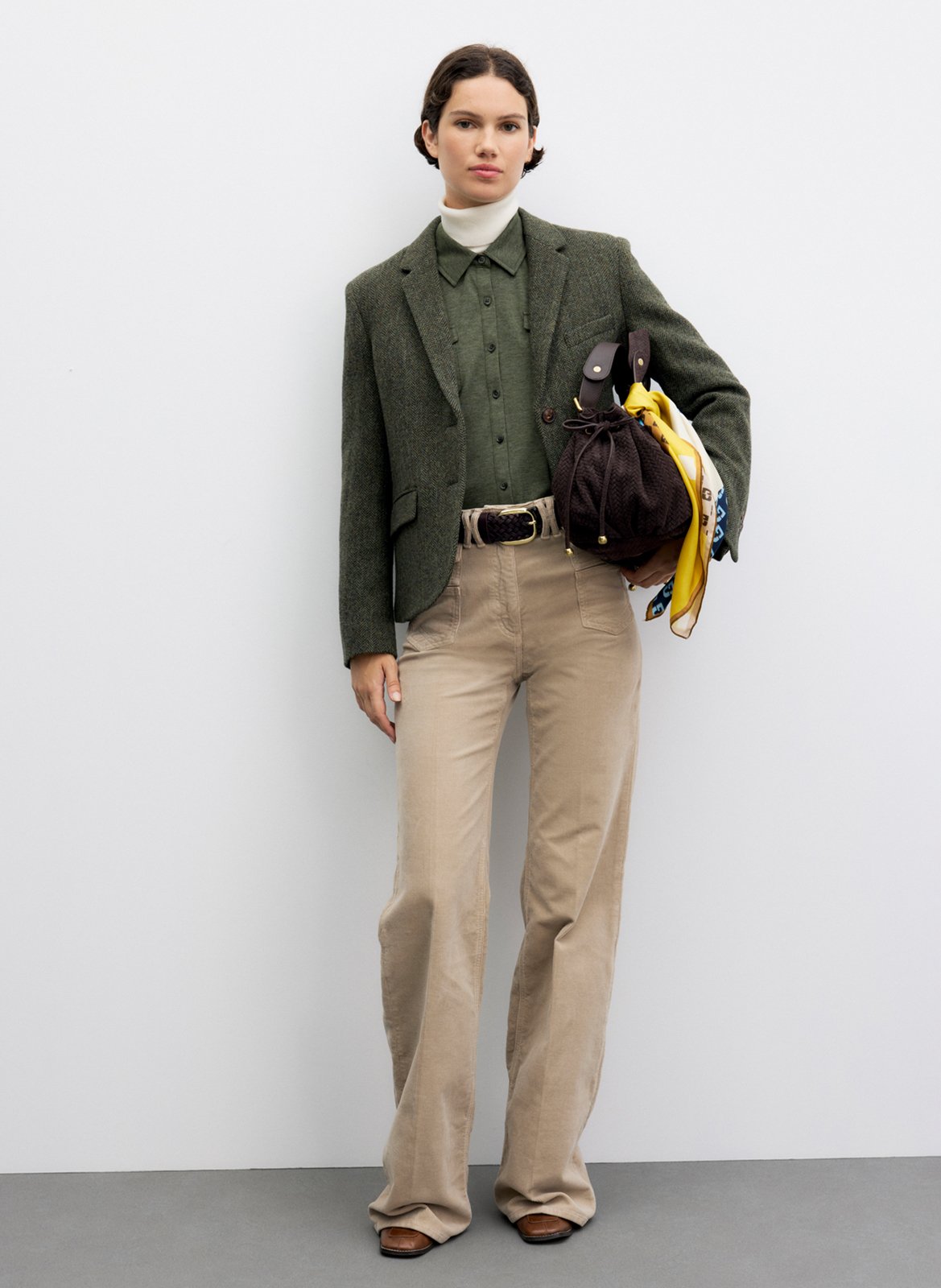 Veste de tailleur droite en laine GERARD DAREL Kaki