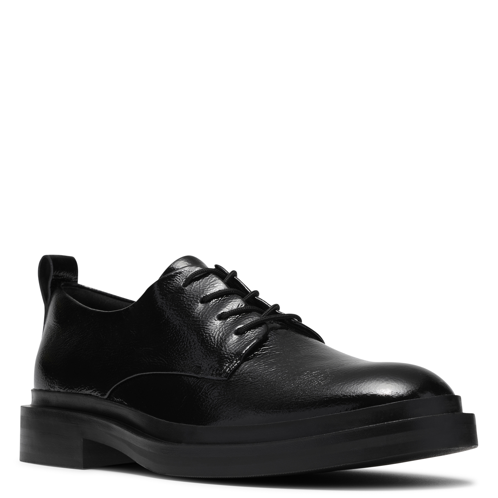 Derbies à lacets en cuir vernis CLARKS Noir
