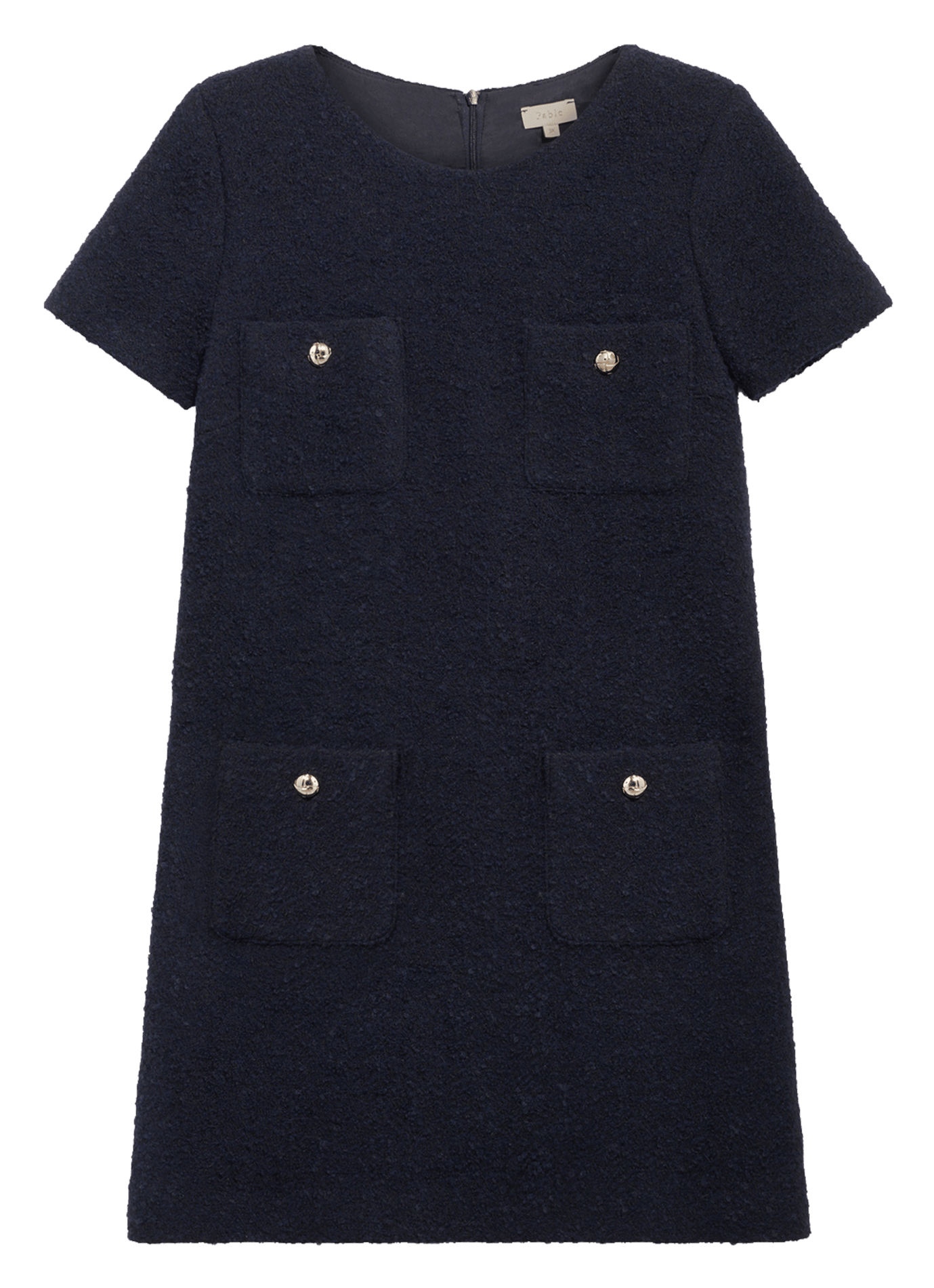 Short round-neck cotton-blend dress PABLO Blue