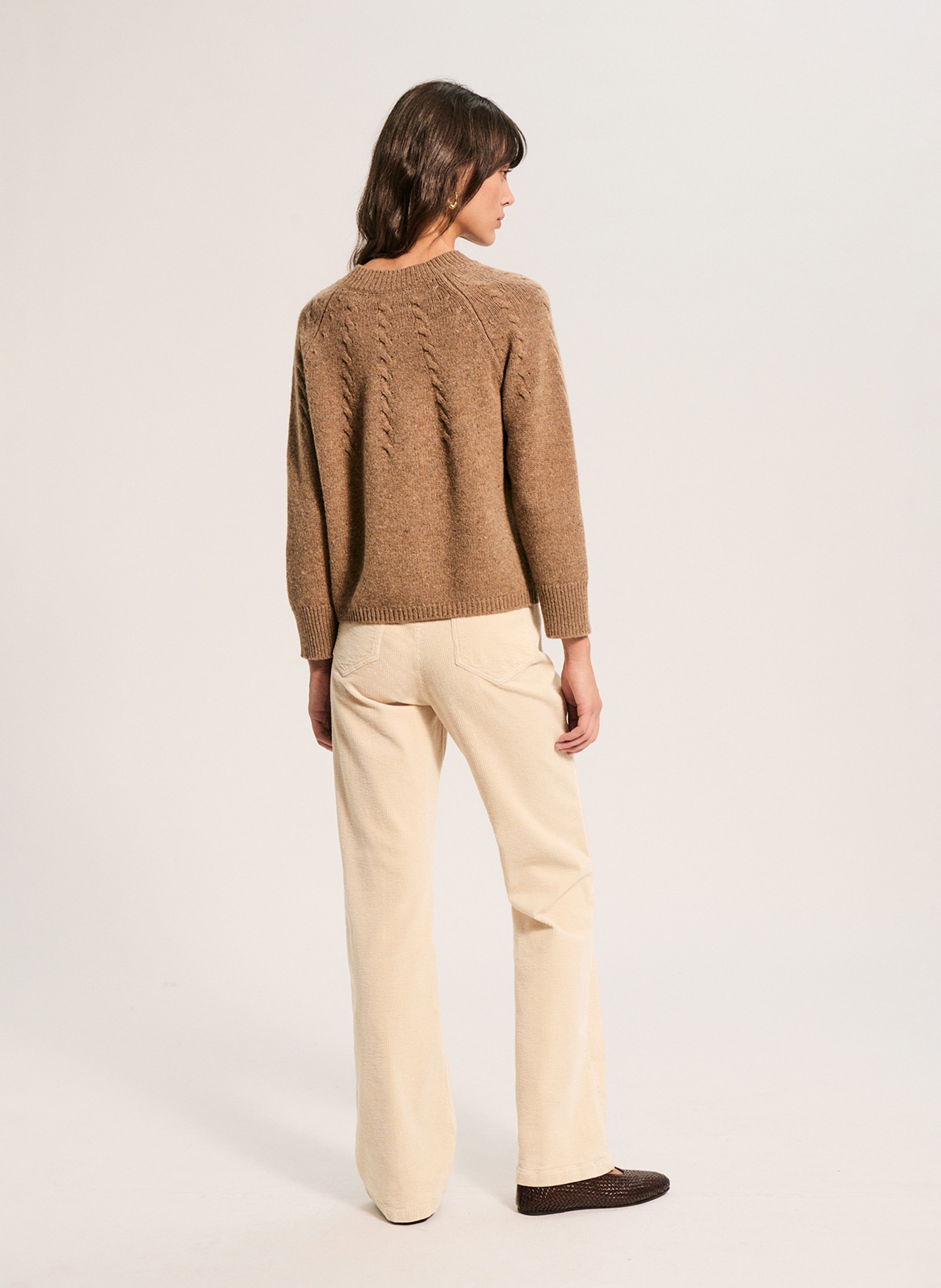 Gerade geschnittener Wollpullover PABLO Braun