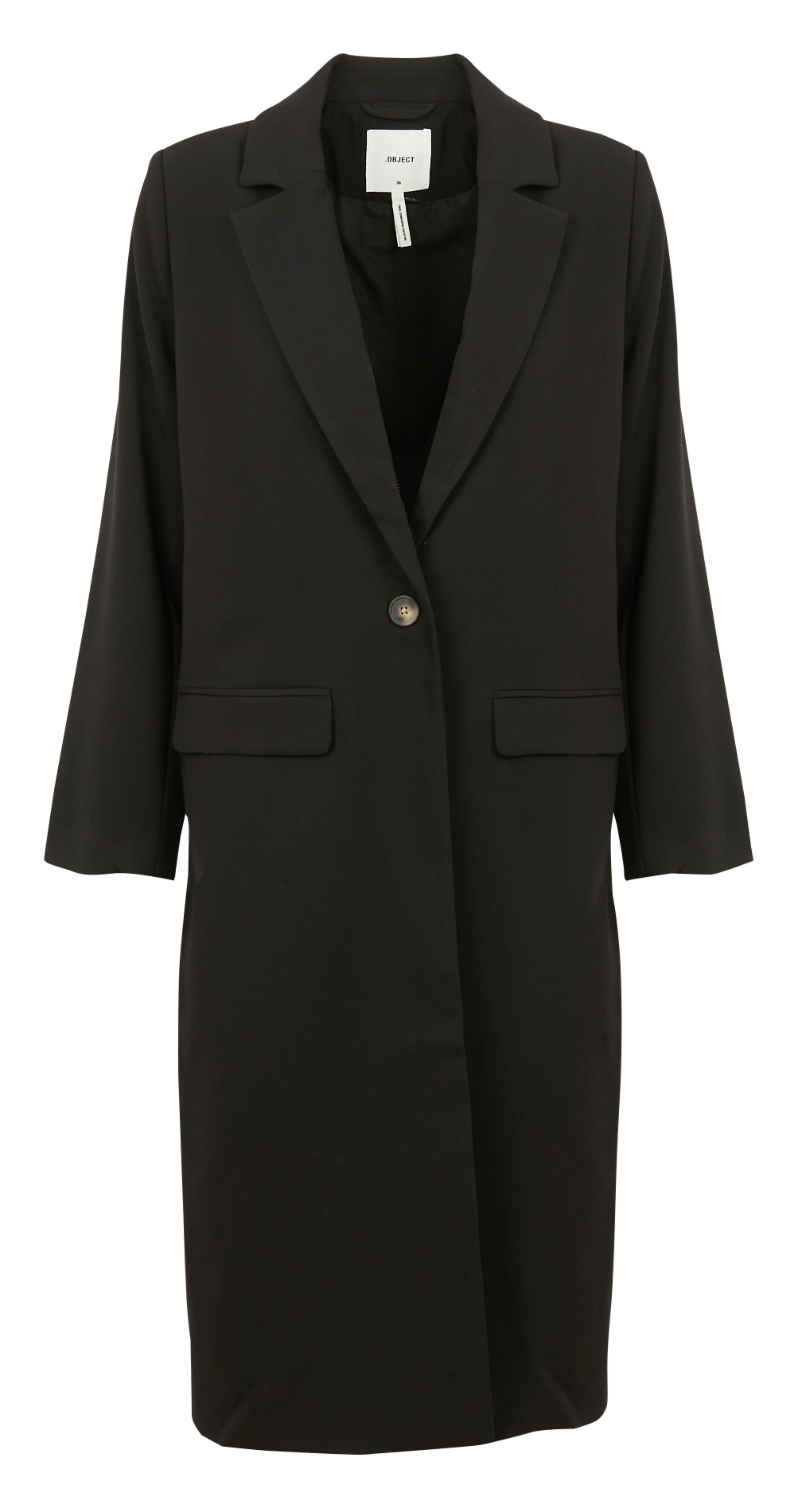 Manteau long col tailleur  OBJECT Noir