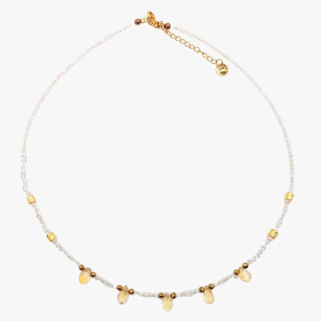 Citrine necklace GINANDGER White