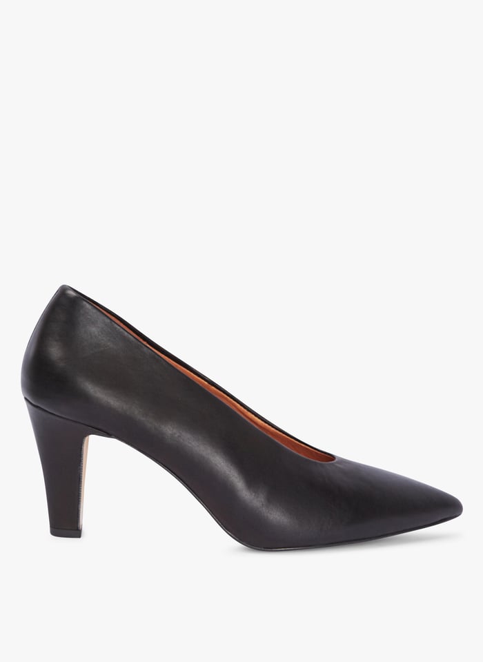 Escarpins talon en cuir lisse Noir