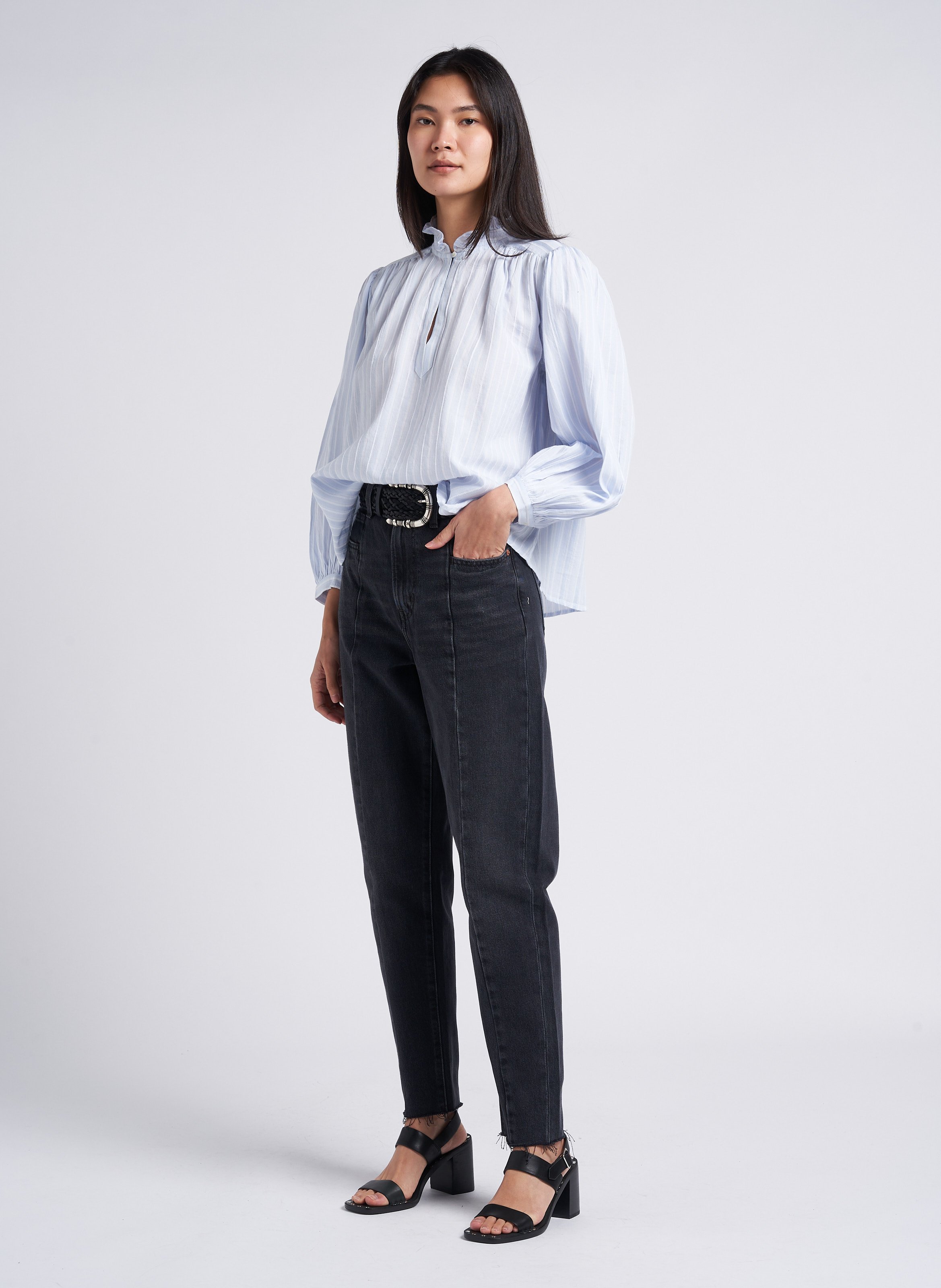 High Waist Mom Jeans aus Baumwolle LEVI'S Schwarz