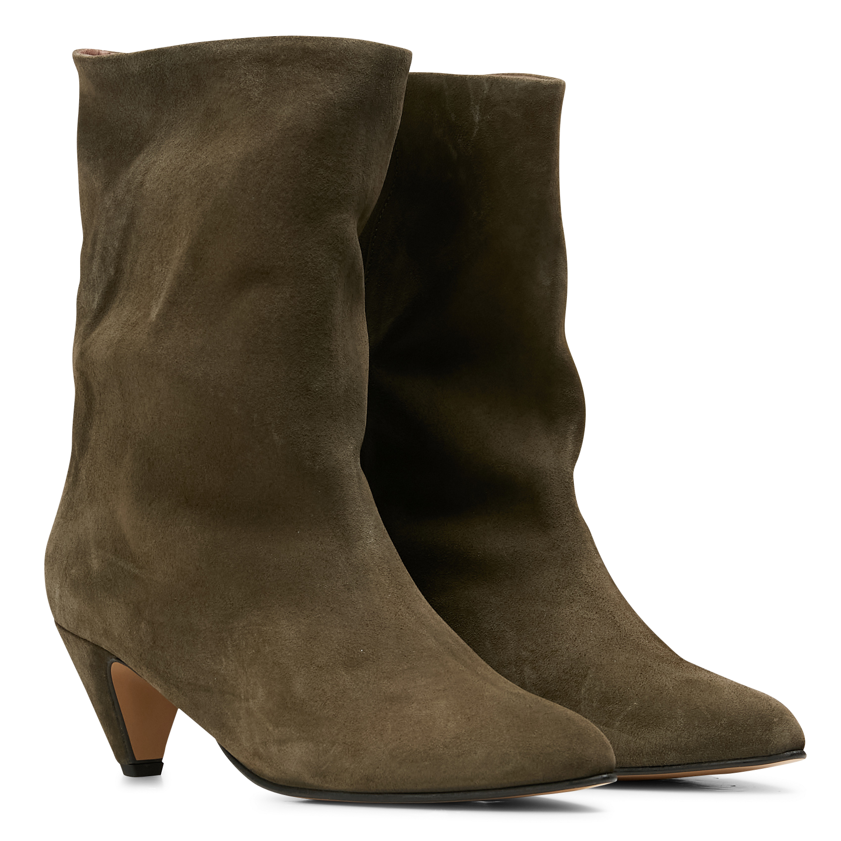 Bottines à talon en velours ANONYMOUS COPENHAGEN Vert