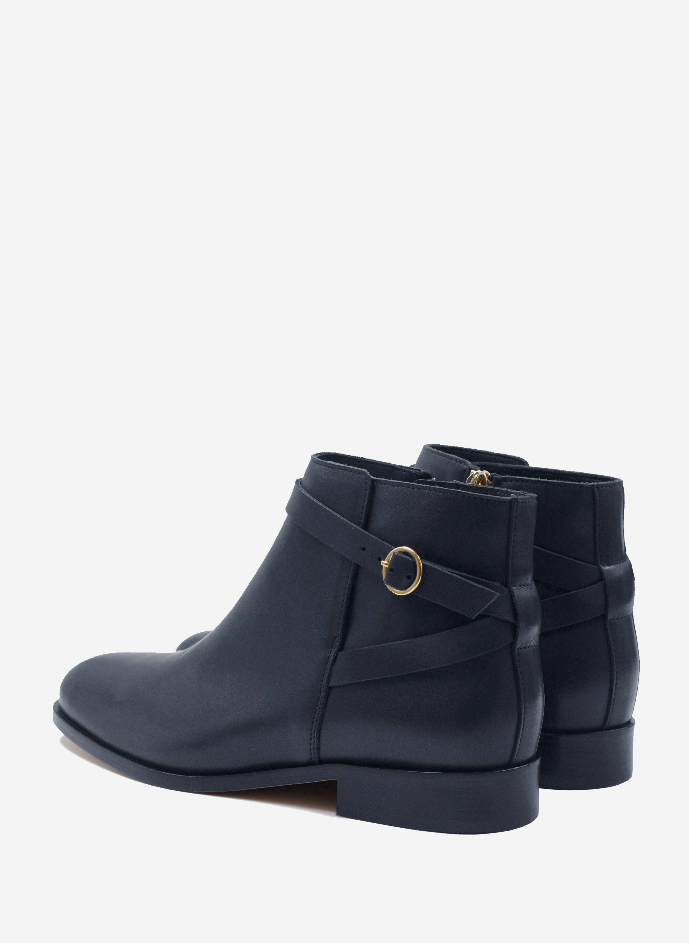 Flat leather riding Mid-calf boots JULES & JENN Blue