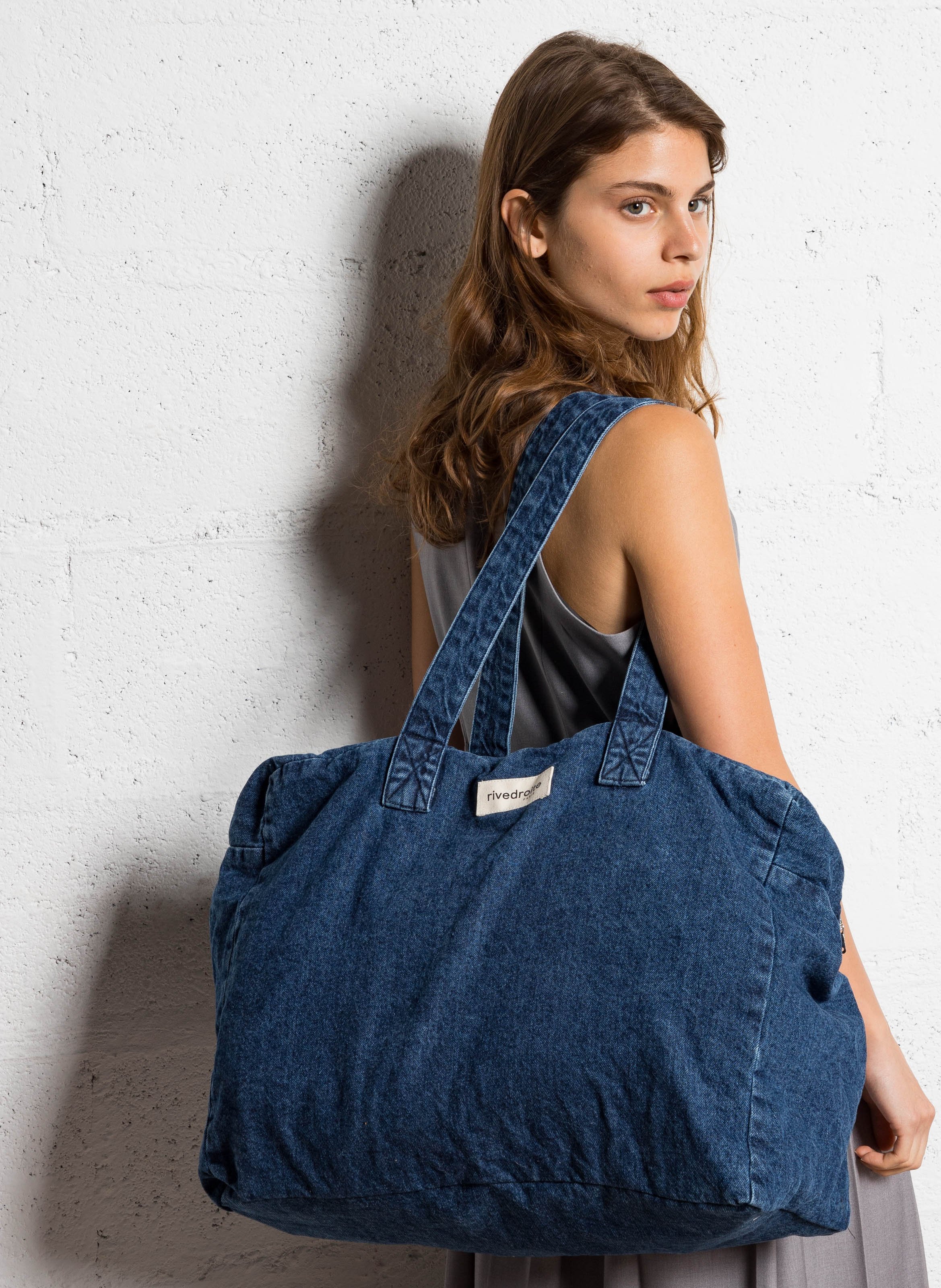 Weekend bag in blended cotton RIVEDROITE PARIS Blue