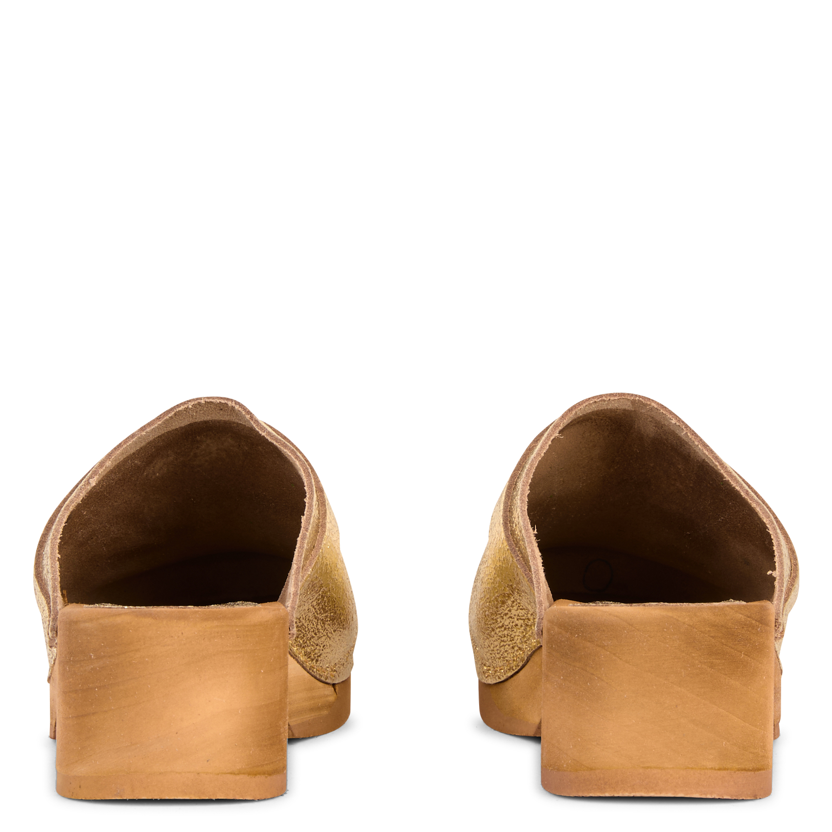 Leather platform clogs BOSABO Golden