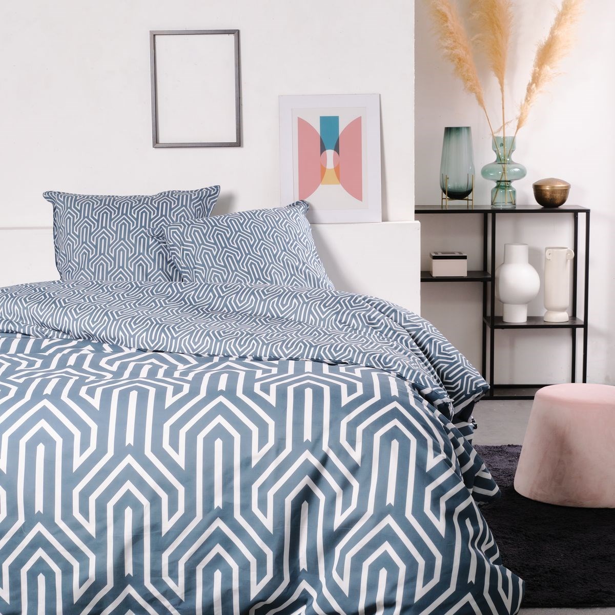 Cotton bedding set TODAY LINGE DE MAISON Blue