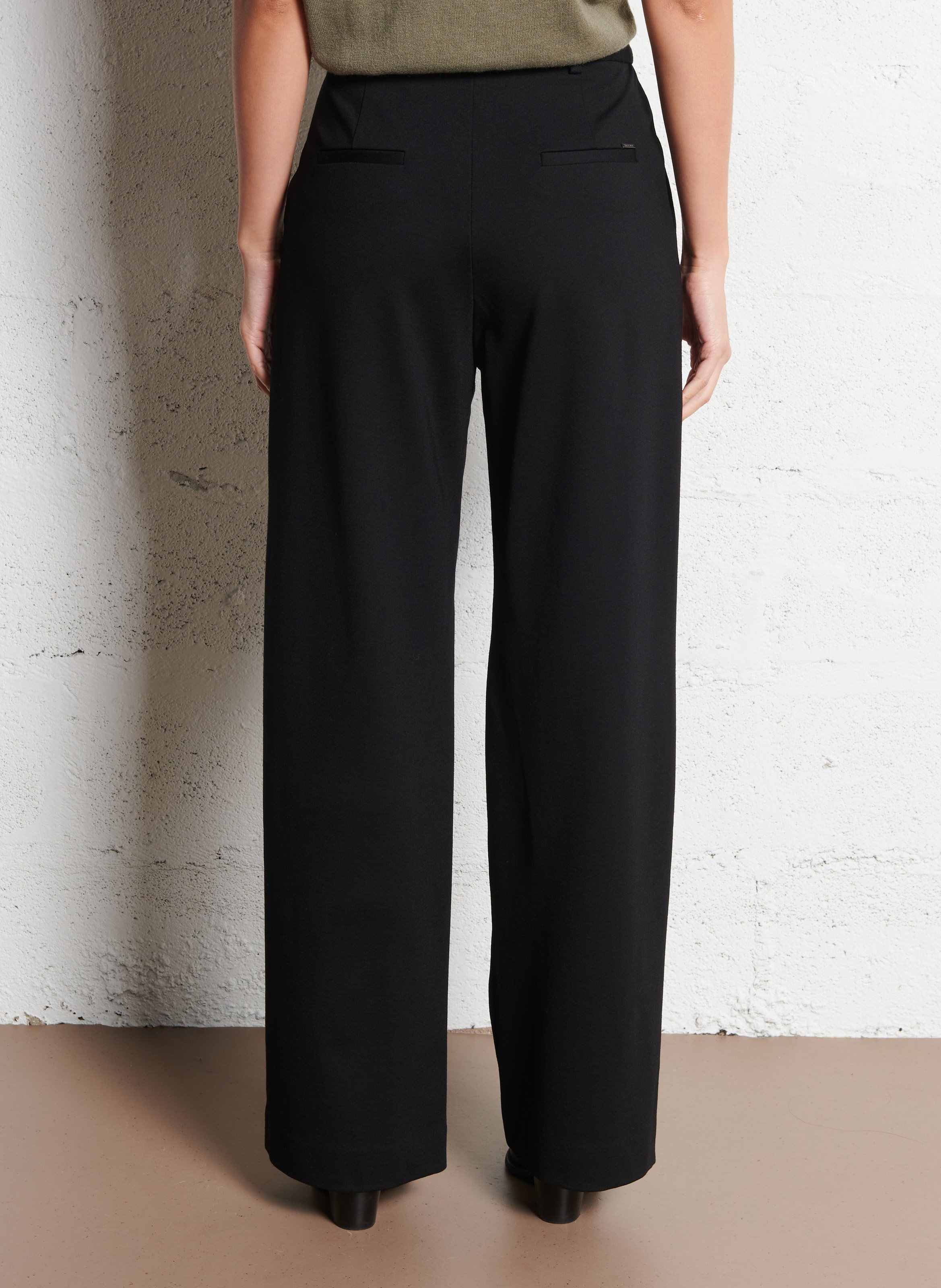 Mid-waist straight-leg pants IKKS Black