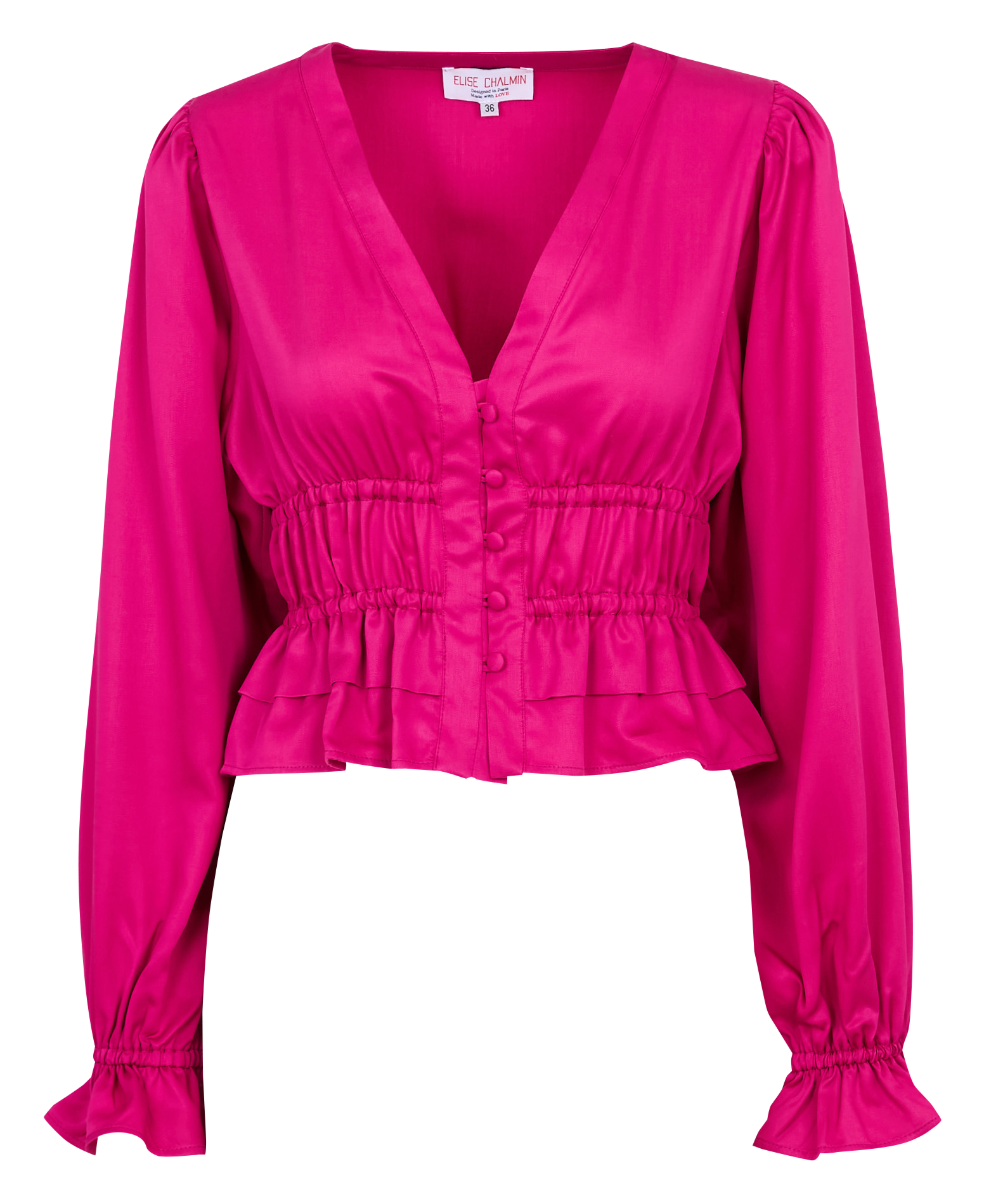 Tailliertes Oberteil mit V-Ausschnitt ELISE CHALMIN Rosa