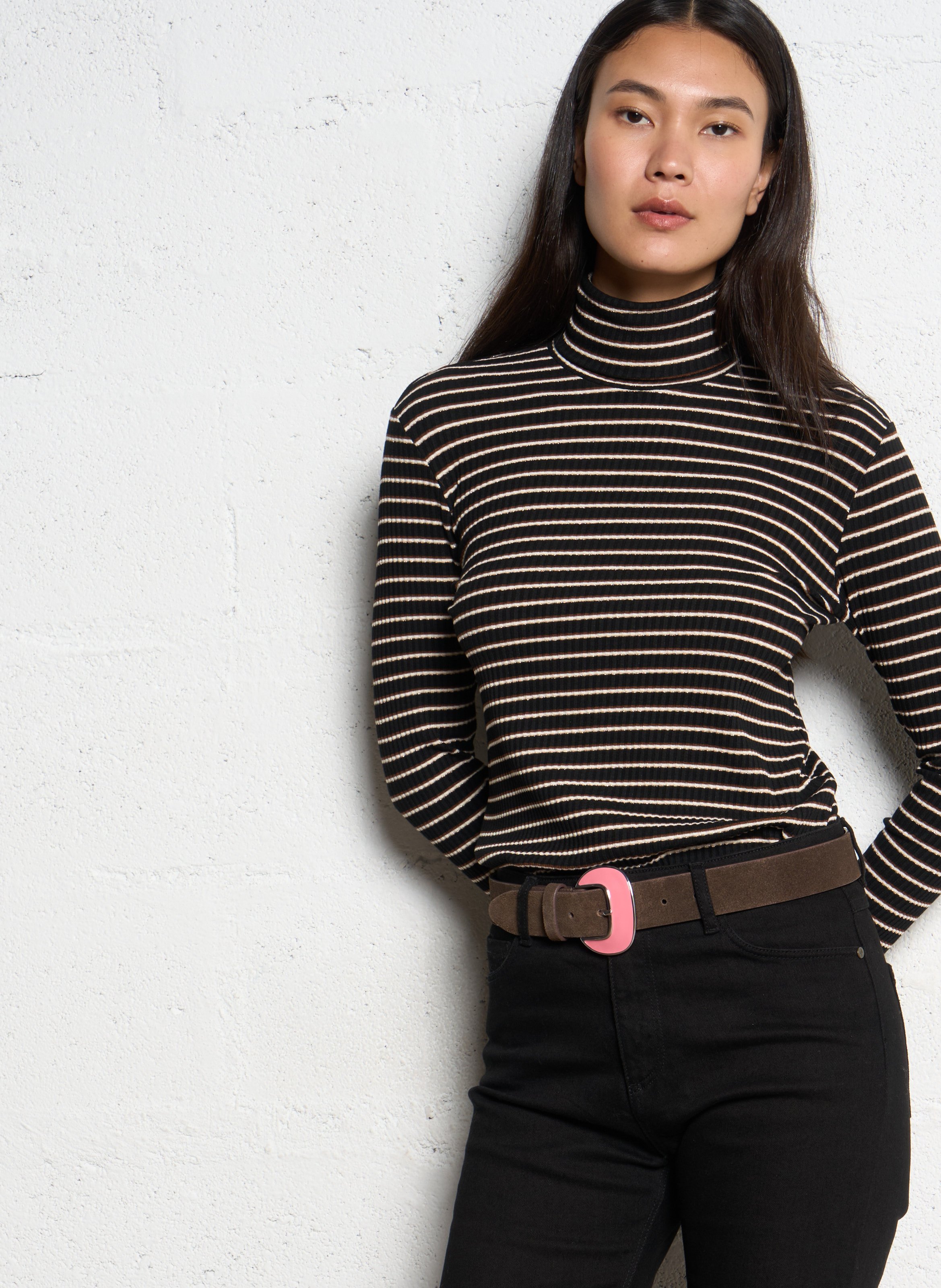 High-neck T-shirt ONE STEP Grey