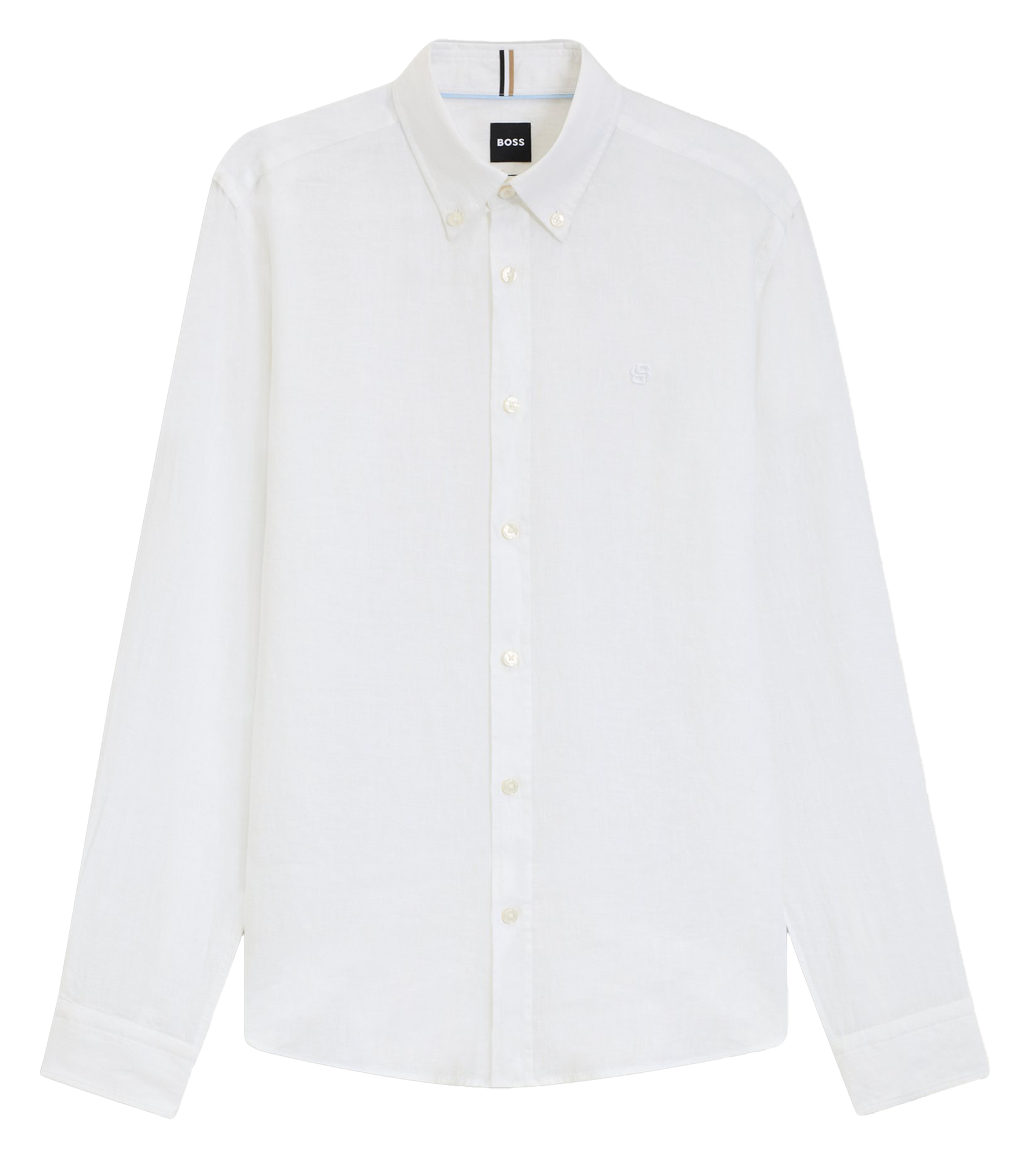 Slim-fit linen shirt BOSS White