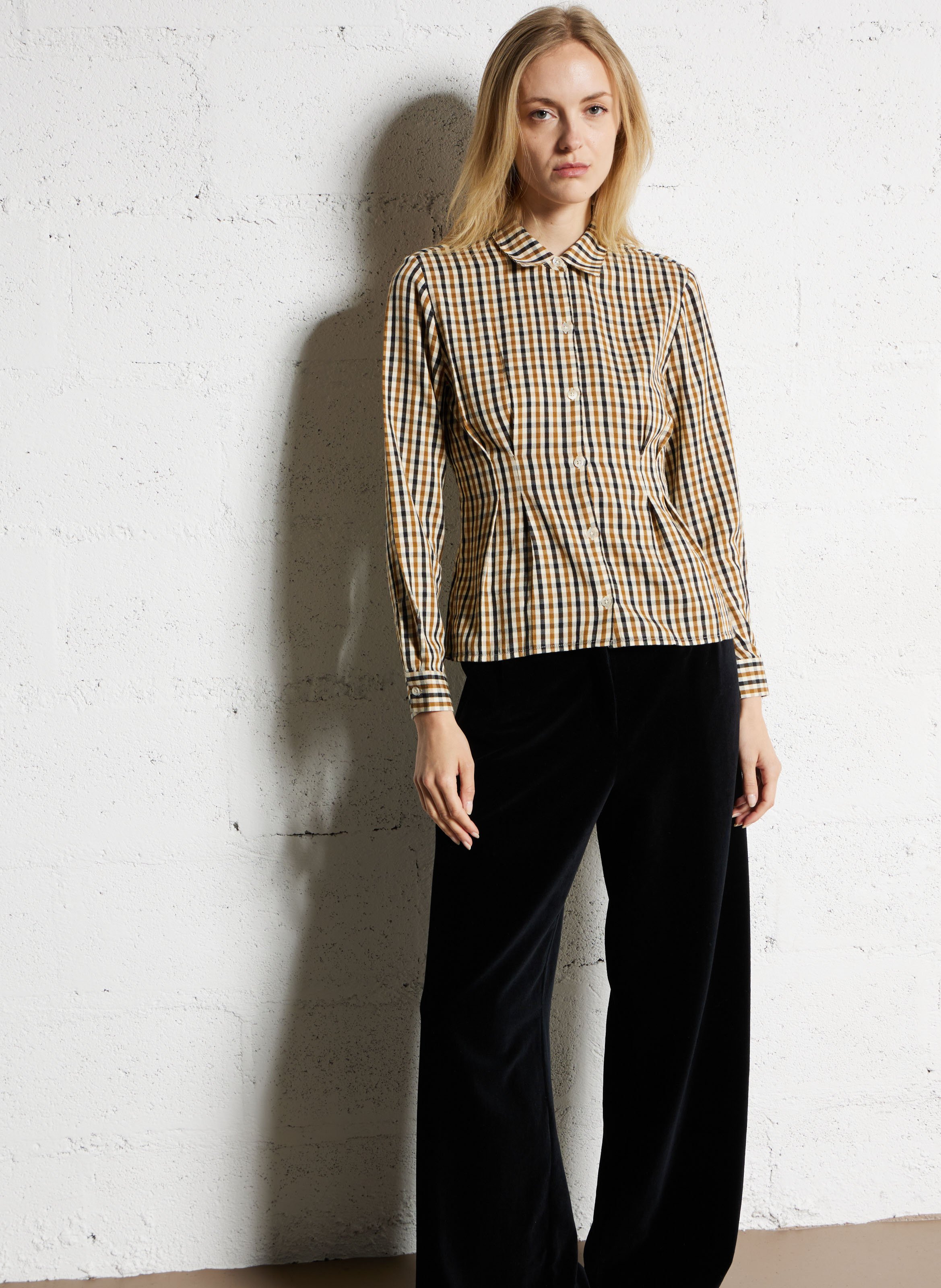 Chemise droite en coton imprimé NICE THINGS Beige