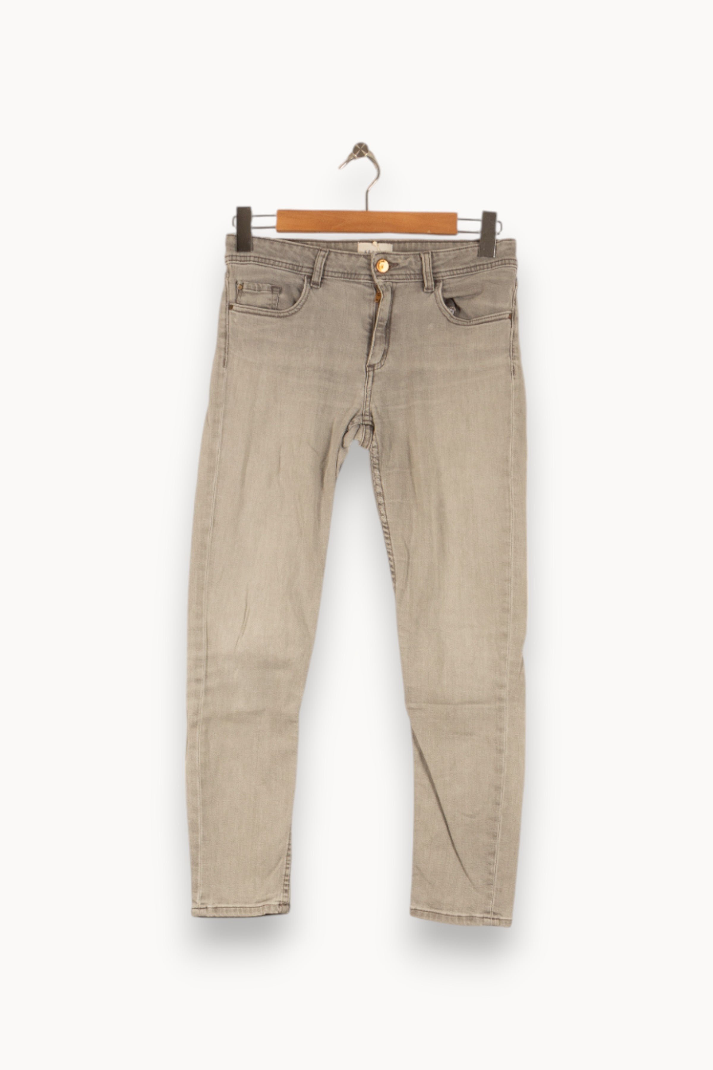 Cropped slim jeans with studs SEZANE - Seconde main Grey