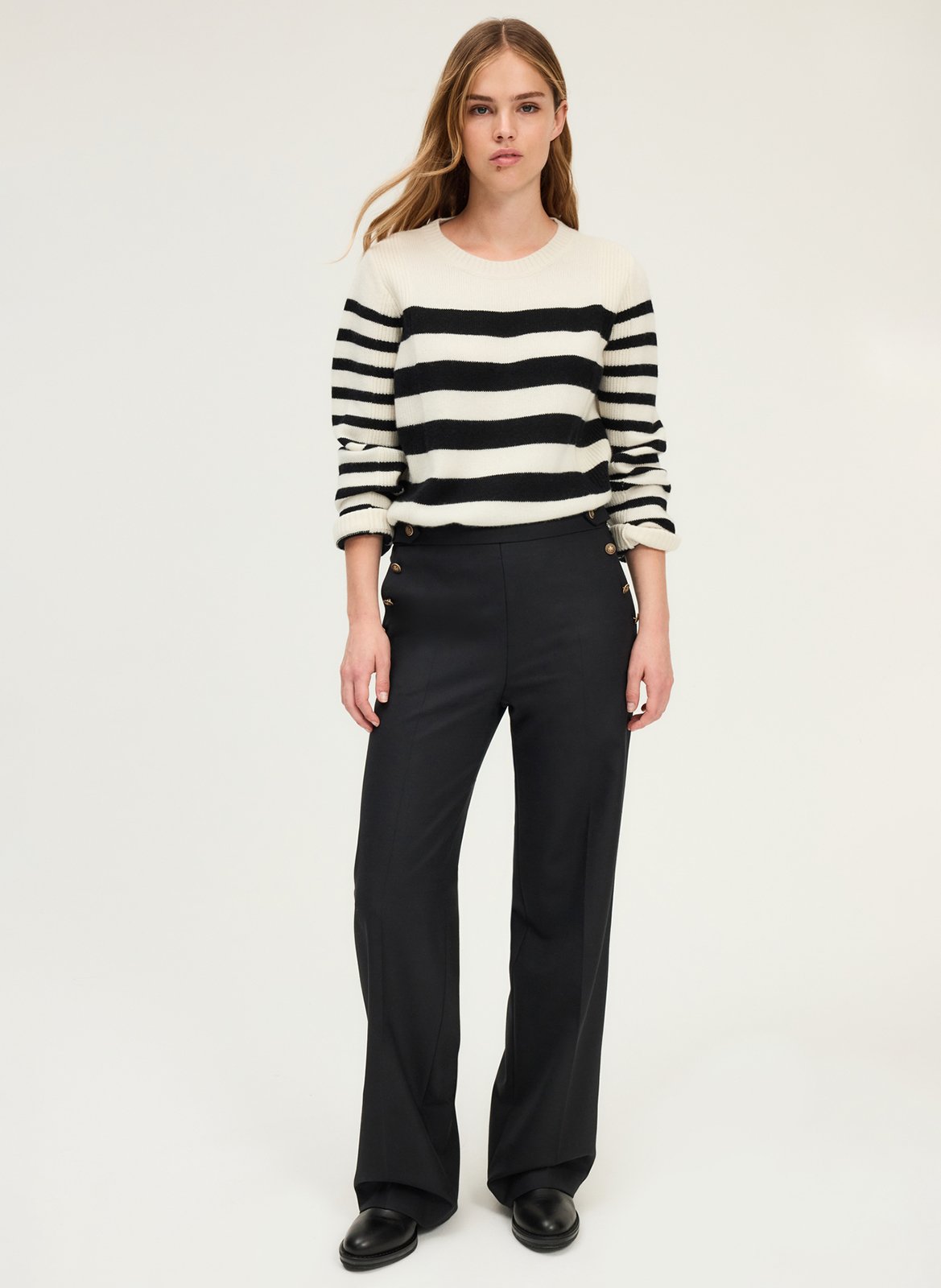 Declic wool-blend loose-fit trousers PABLO Black