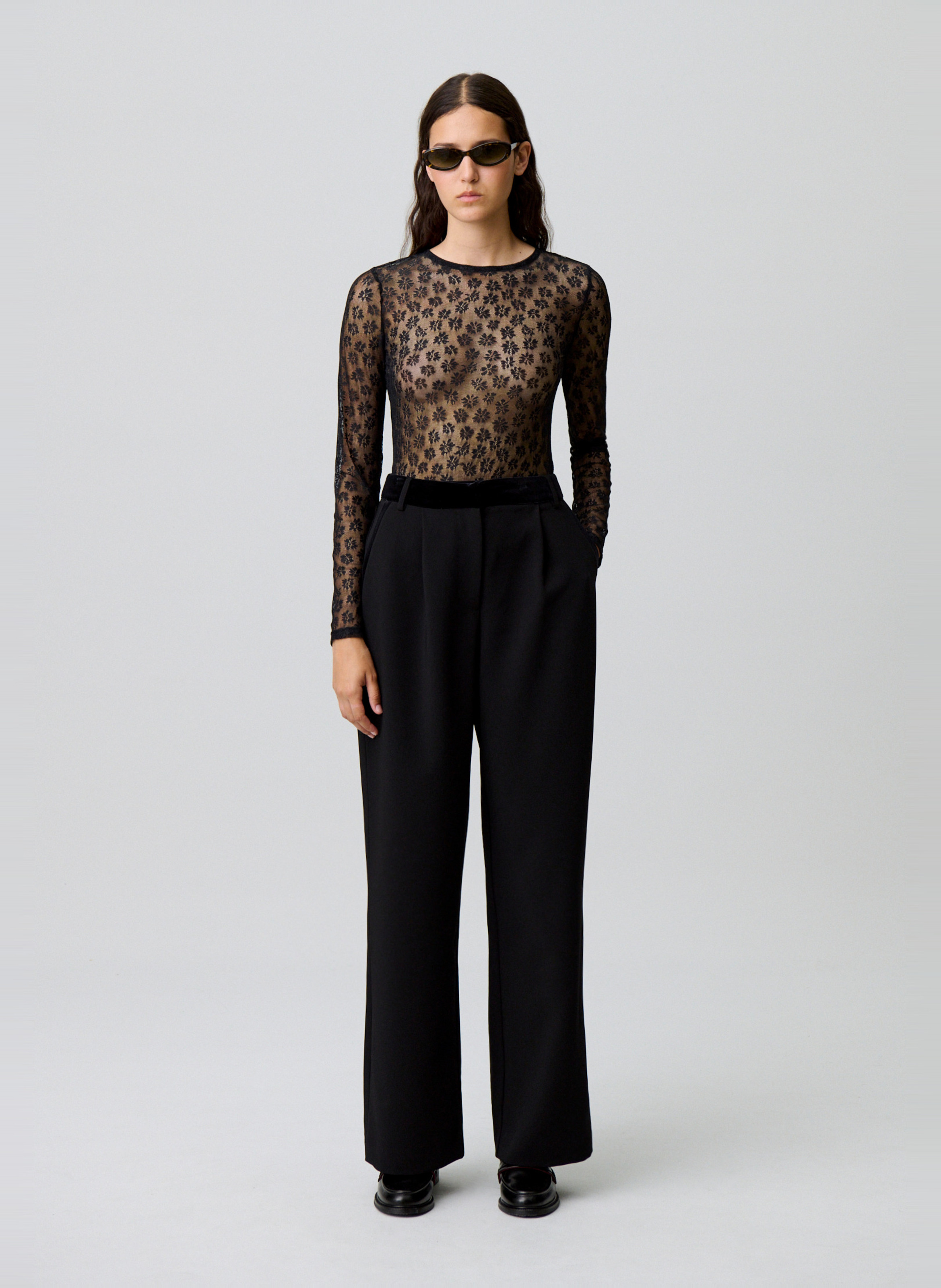 Bundfaltenhose mit hohem Bund CLAUDIE PIERLOT Schwarz