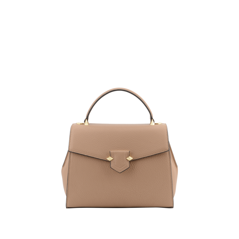 Handbag - grained calf leather POURCHET Brown