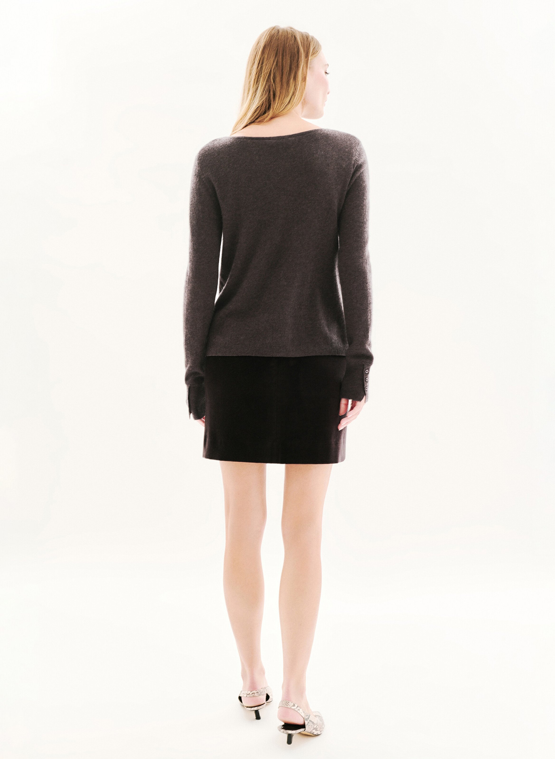 Straight boat-neck sweater CAROLL Brown