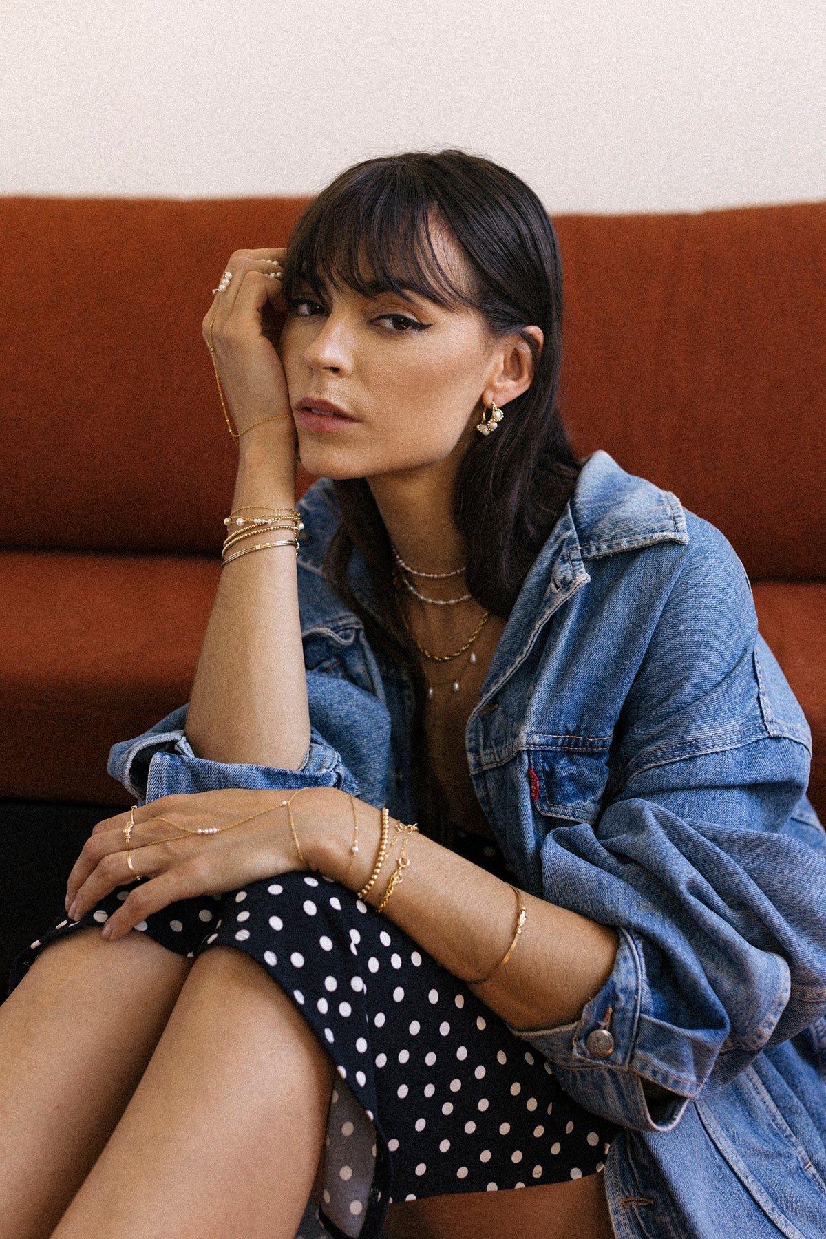 Mira pearl creole earrings YAY Golden