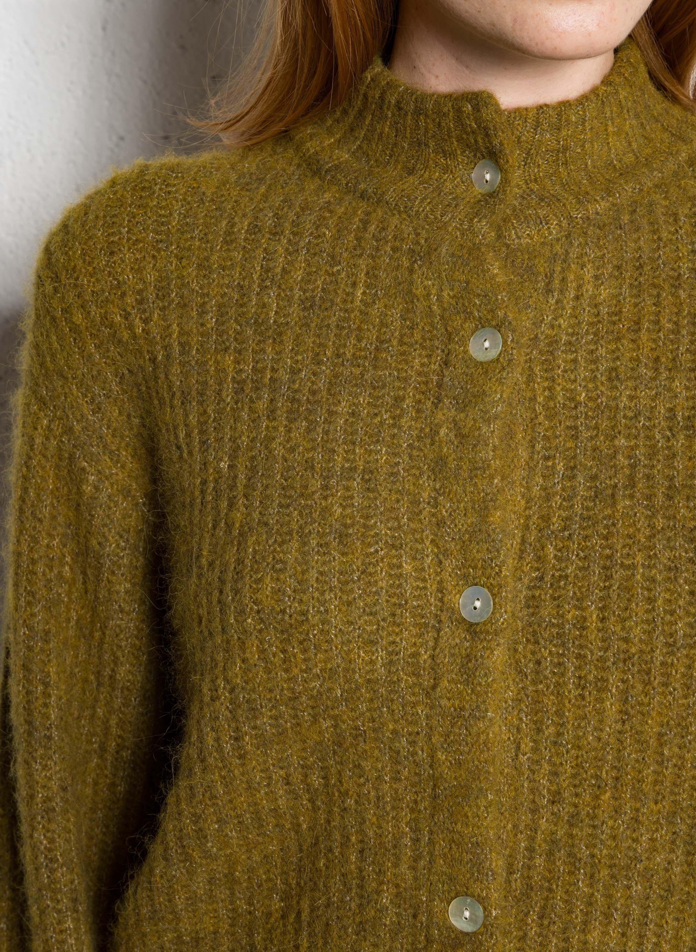 Oversized vest met opstaande kraag in gebreide stof AMERICAN VINTAGE Groen